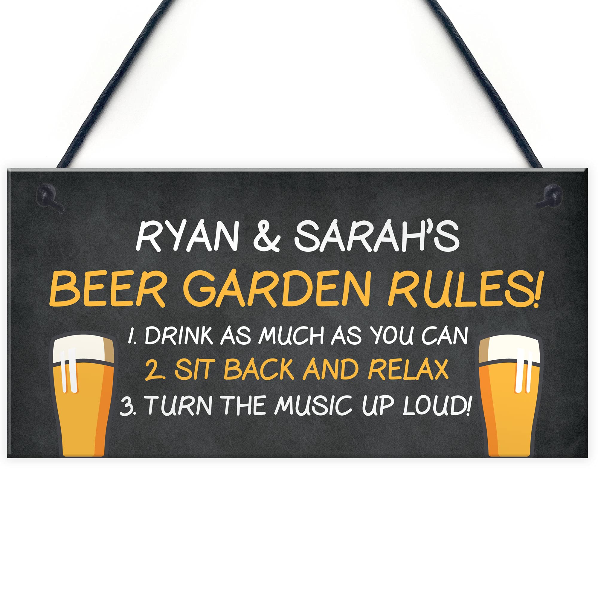 Personalised Beer Garden Sign Rules Sign Man Cave Garden Plaque Beer Gift Home Gift
