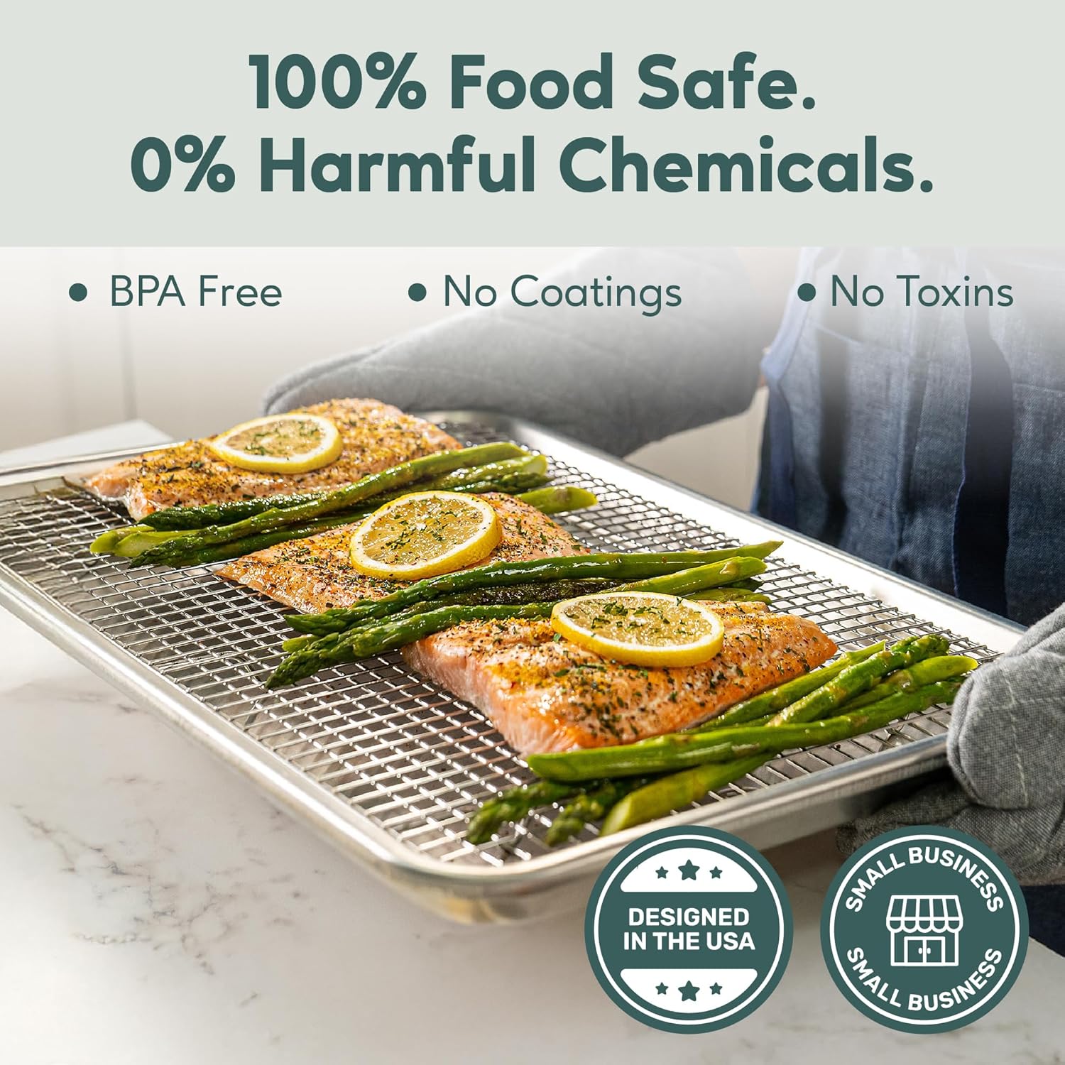 Aluminum Baking Sheet with Stainl Steel Cooling Ra Set