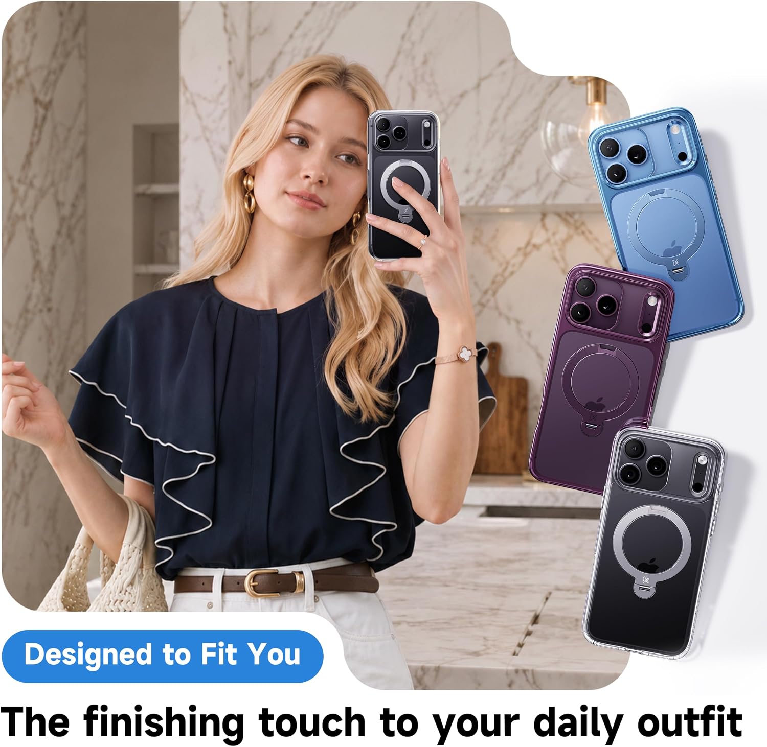  Clear 360 Spin Magnetic Stand for iPhone 18 Pro Case thumbnail