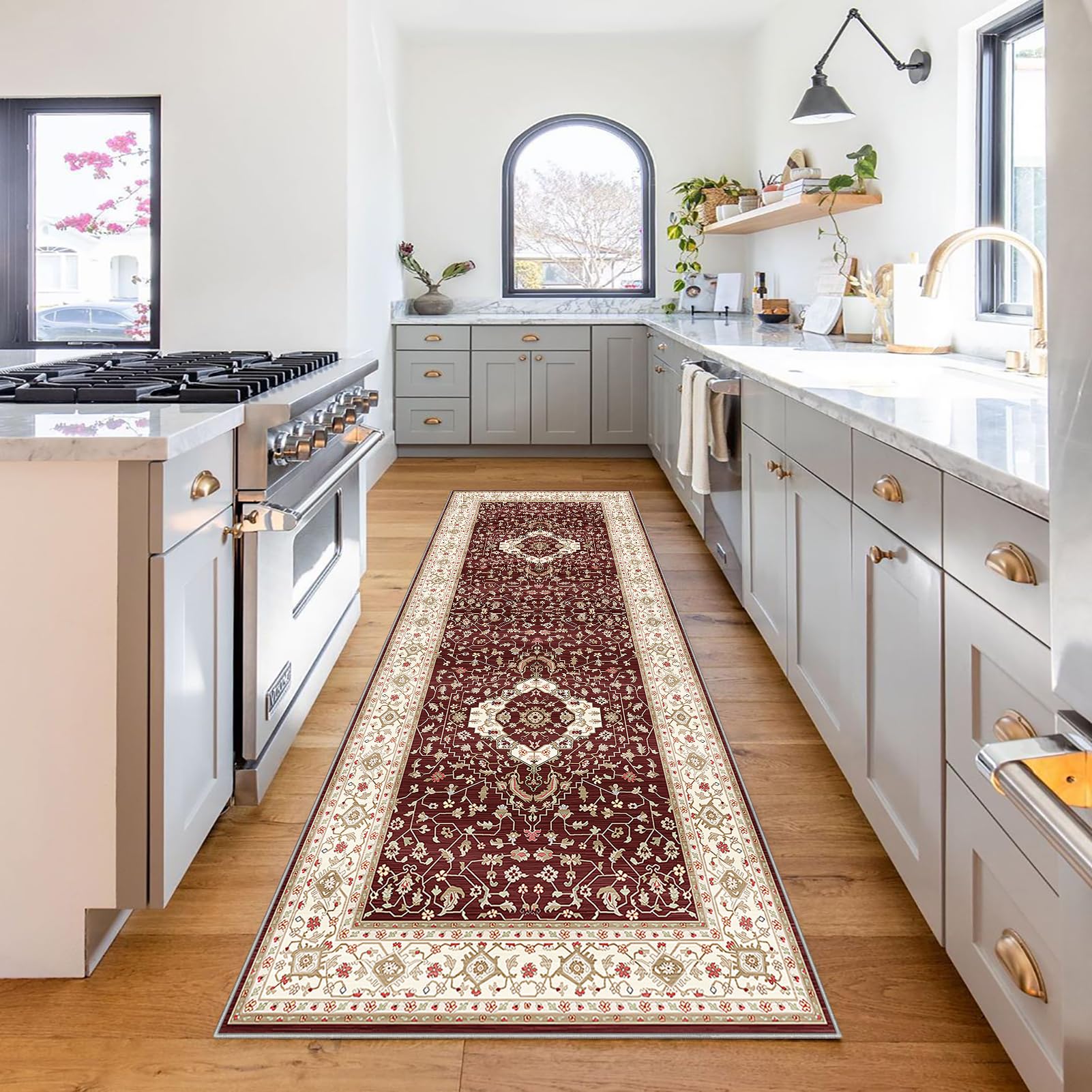 Dywan do korytarza antypoślizgowy dywan kuchenny zmywalny dywan długi korytarz 90 x 350 cm dywan salon krótkie włosy dywan przedpokój wejście wycieraczka długi wąski dywan do jadalni