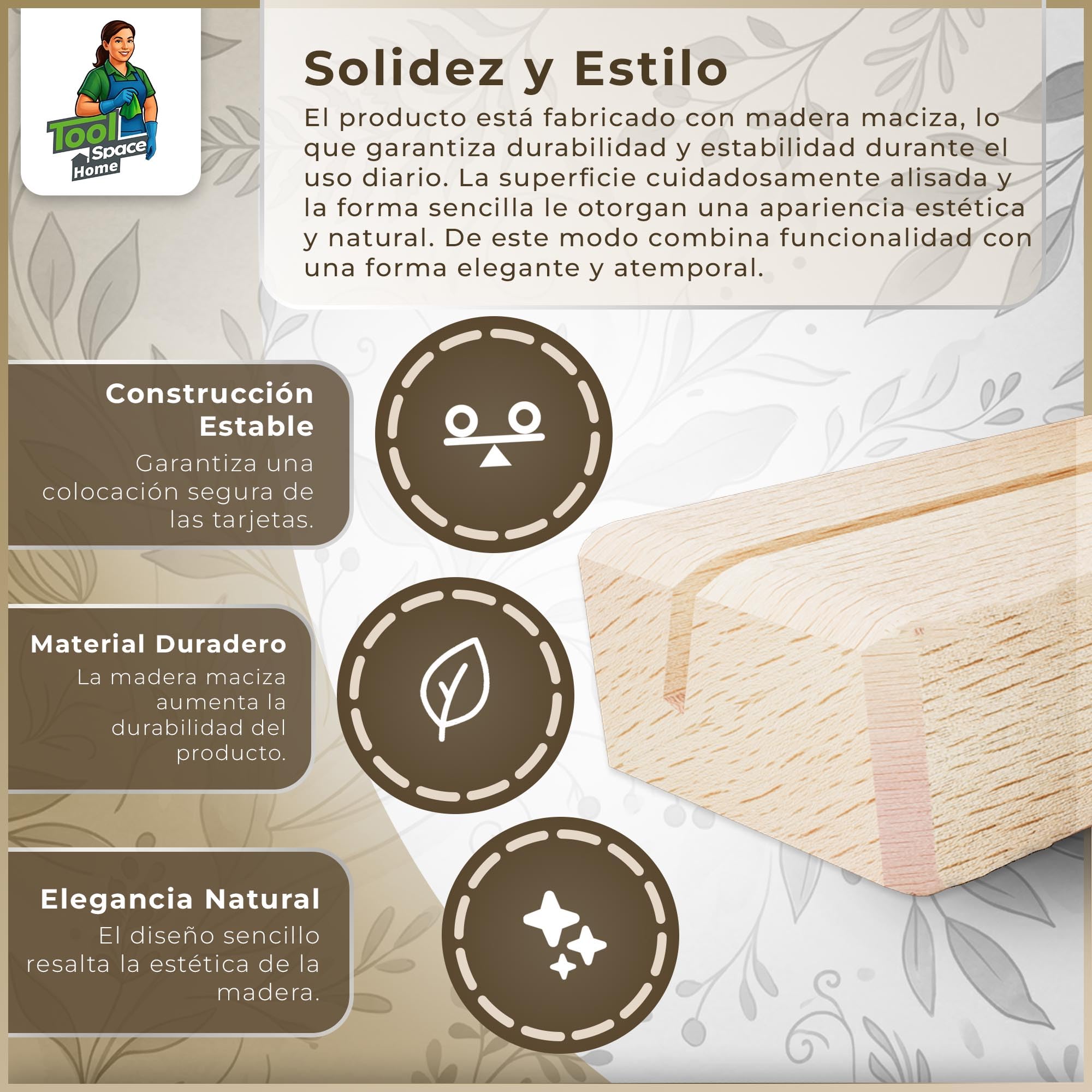 ToolSpace Soporte de Fotos de Madera - Soporte de Exhibición de Tarjetas de Menú de Madera - Soporte de Tarjetas de Visita - Soporte de Tarjetas de Visita de Madera de Haya Natural - 1.8x3x15 cm 10pcs