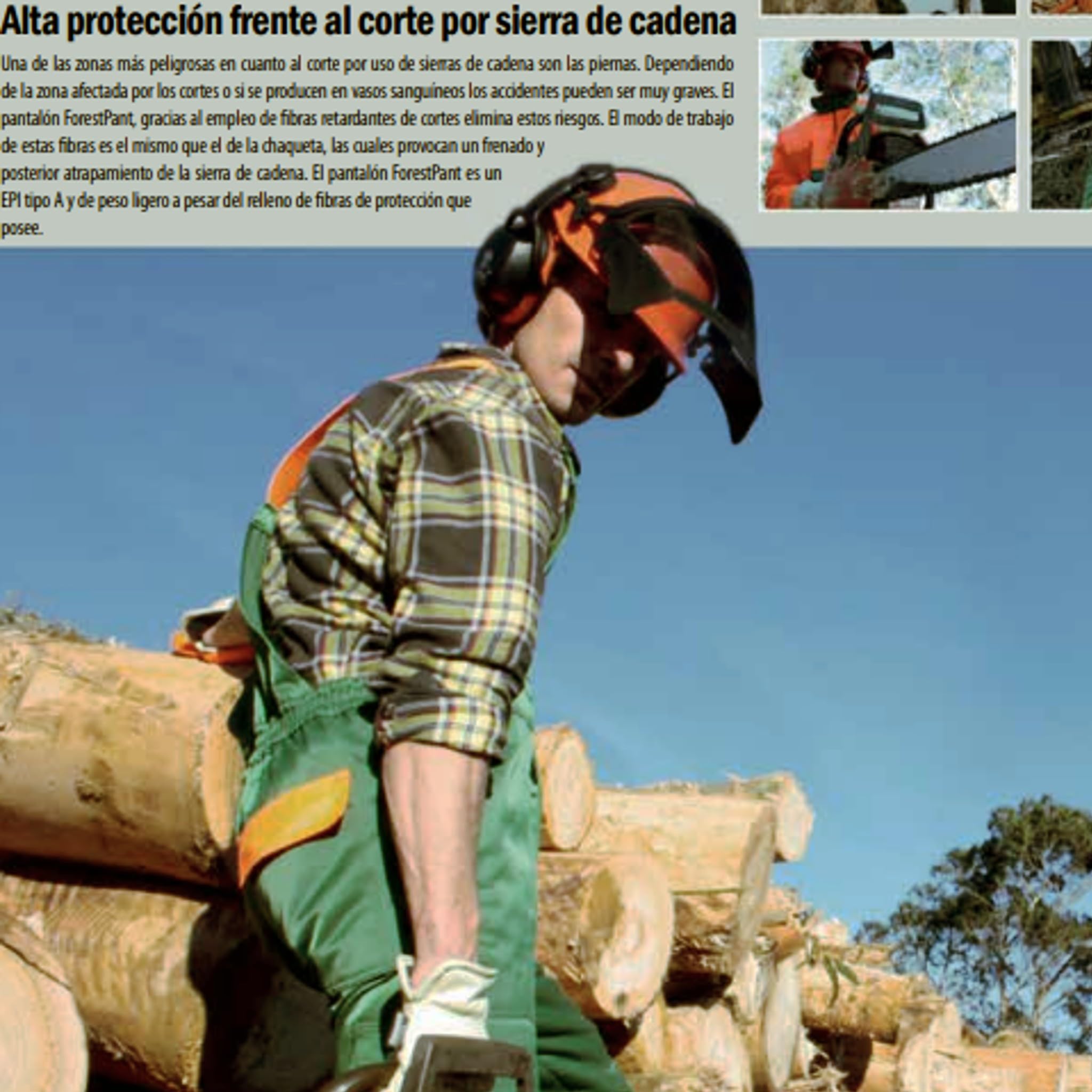 Bricoloco Giacca e Salopette pantaloni antitaglio Motosega 65% Poliestere e 35% Cotone con 12 Strati di Materiale Ritardante Taglio e Fodera 100% Poliestere.
