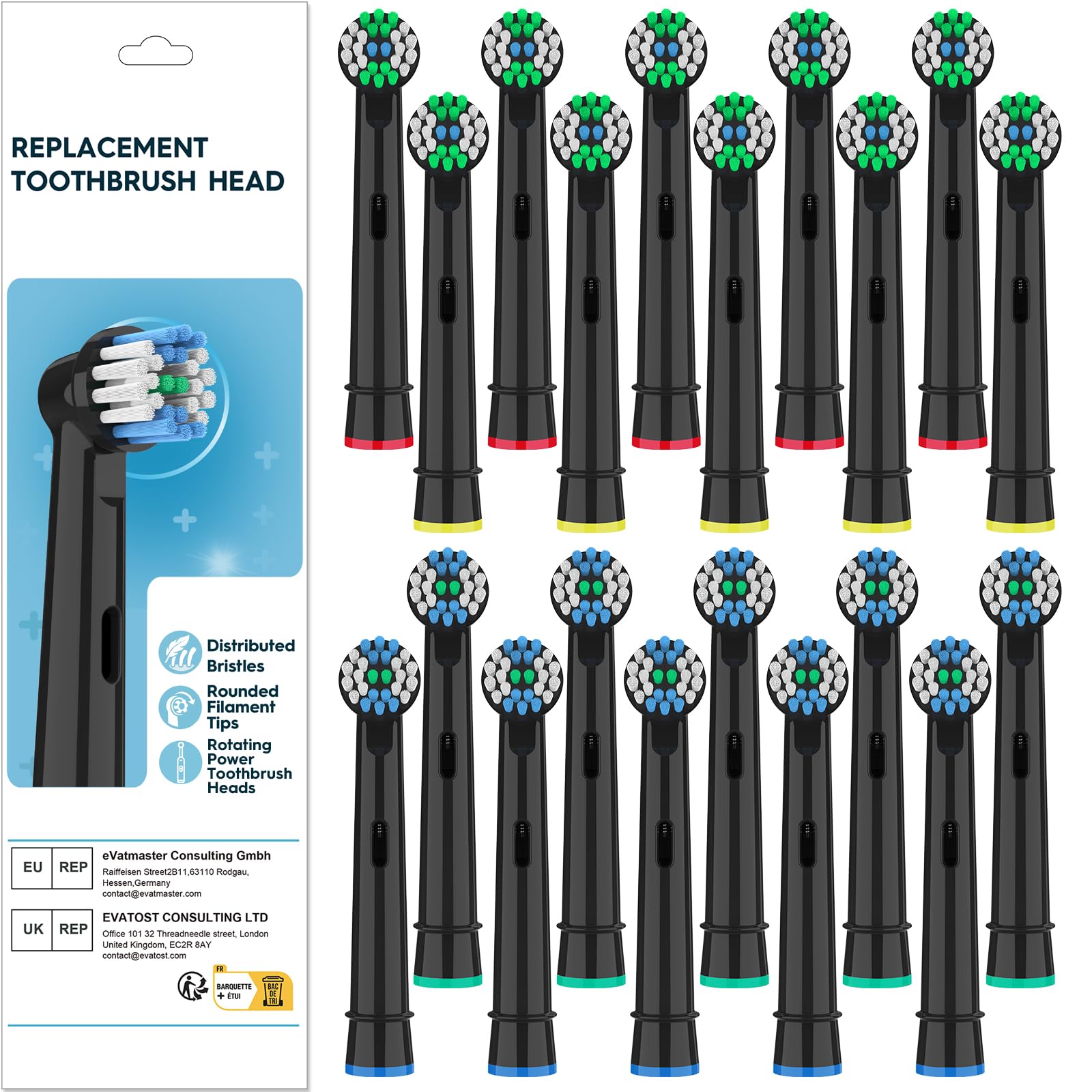 Replacement Toothbrush Heads Compatible with Oral B Pro 1000 Electric Toothbrush Replacement Brush Heads Refill for Genius X