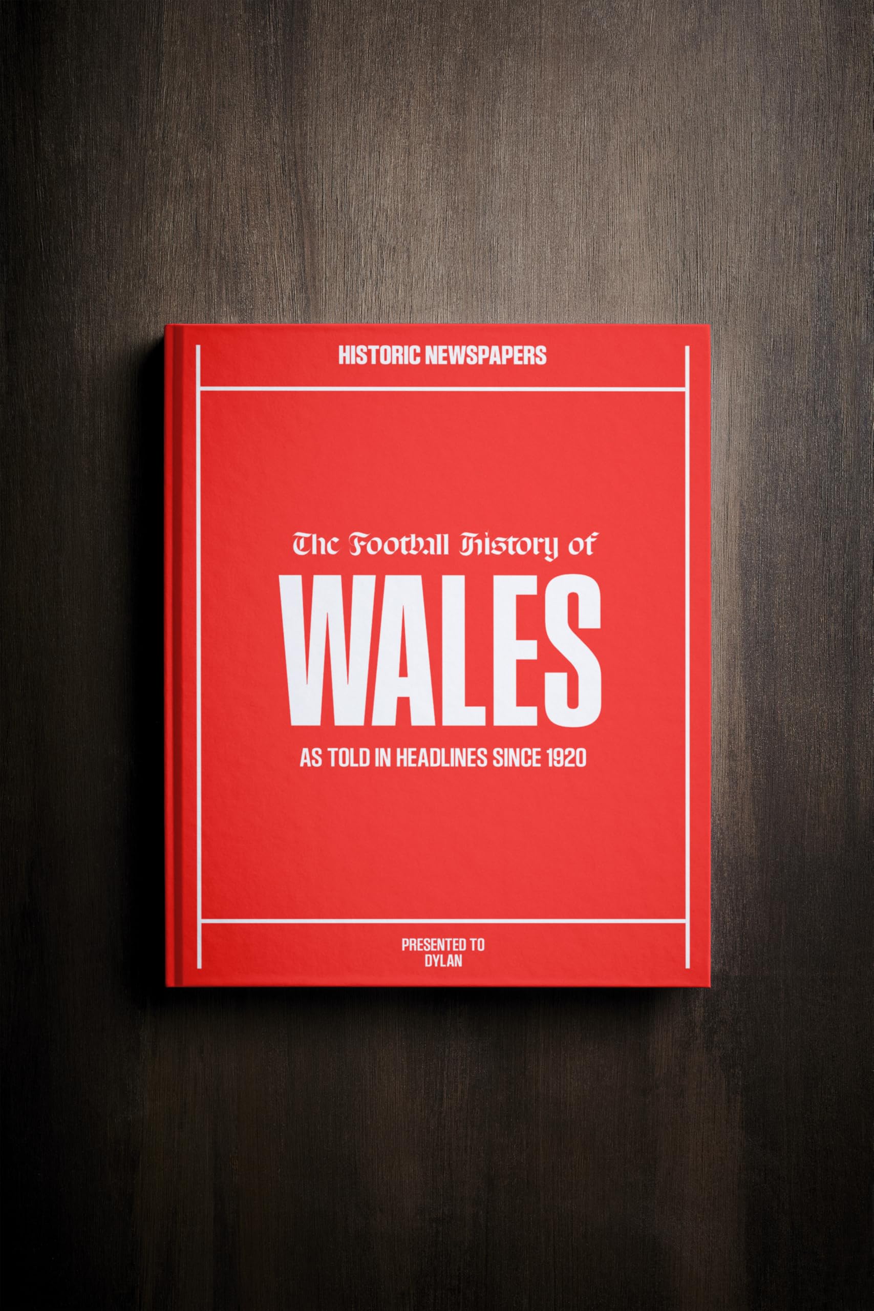 Historic Newspapers Wales | Personalised Football Gift | Name Printed on Cover | Football History Book Through Newspapers | Football Gifts for Boys | Birthday Present for Him | Football Fan Gift — image 1