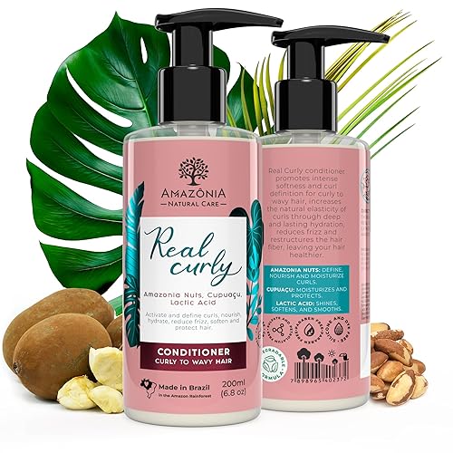 Juego de champú y acondicionador totalmente natural para cabello rizado, con nueces de Tiendaia, cupuacu y ácido láctico para rizos más suaves, para