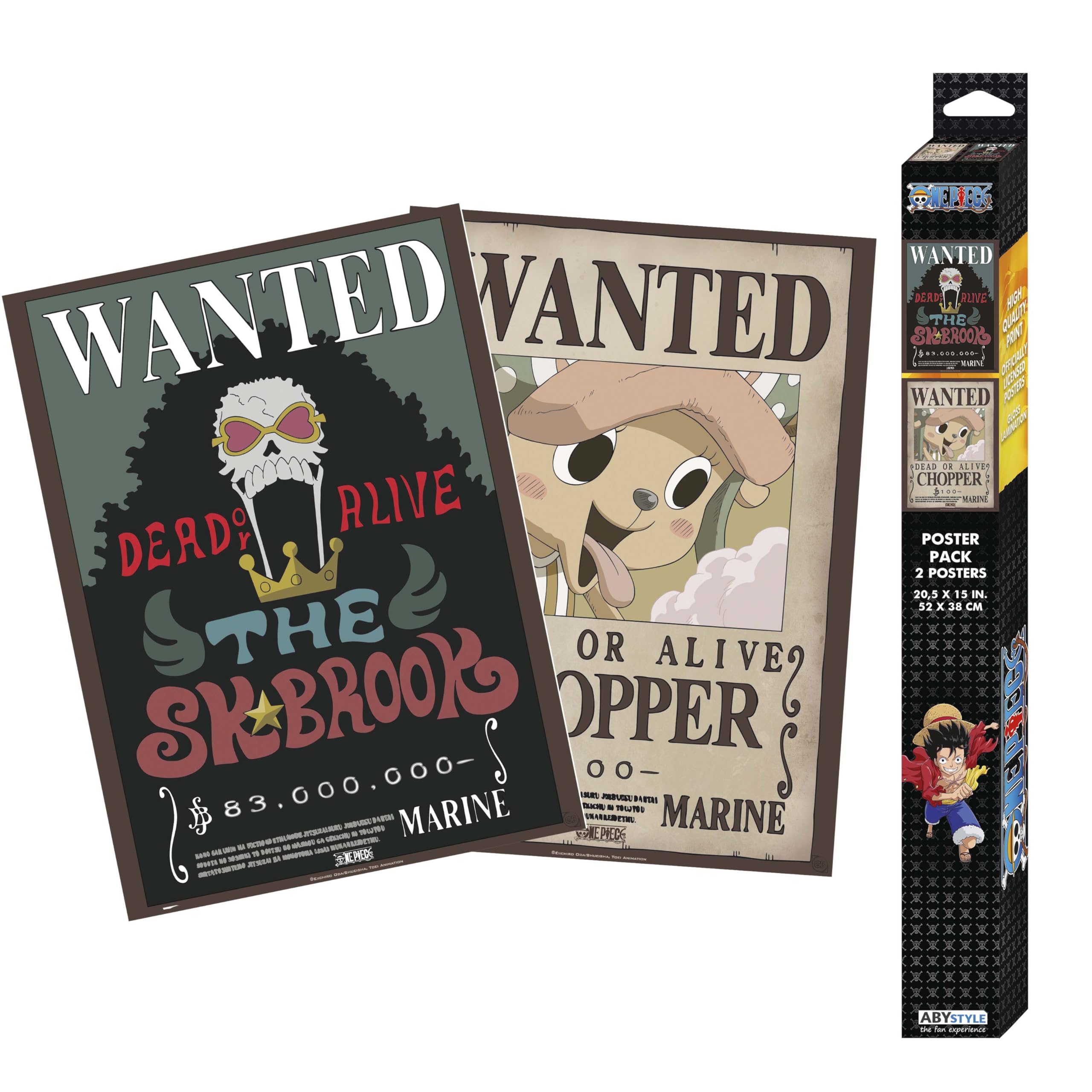 GB eye - One Piece Set of 2 Chibi Posters Wanted Chopper & Brook