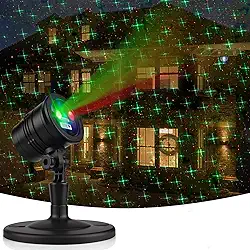 Christmas Projector Lights Outdoor, Led Christmas Laser Lights Landscape Spotlight Red and Green Star Show Waterproof with Remote Decorative Patterns for Indoor Outdoor Garden Patio Wall Holiday