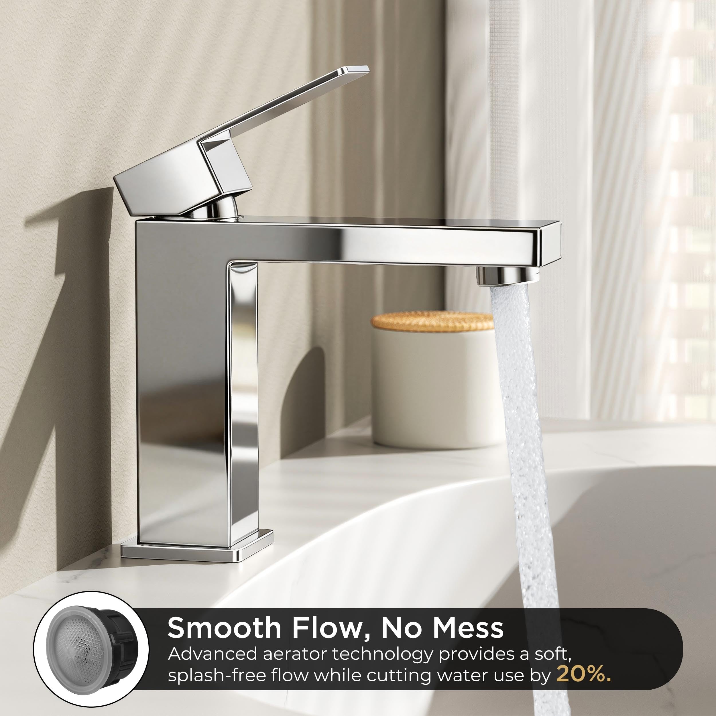 QHQQXN Grifos de baño, Grifo de baño Negro de un Solo Orificio con Drenaje emergente, sin Plomo, Grifo Monomando para Fregadero, tocador, RV, Lavabo, Adecuado para 1 o 3 Orificios