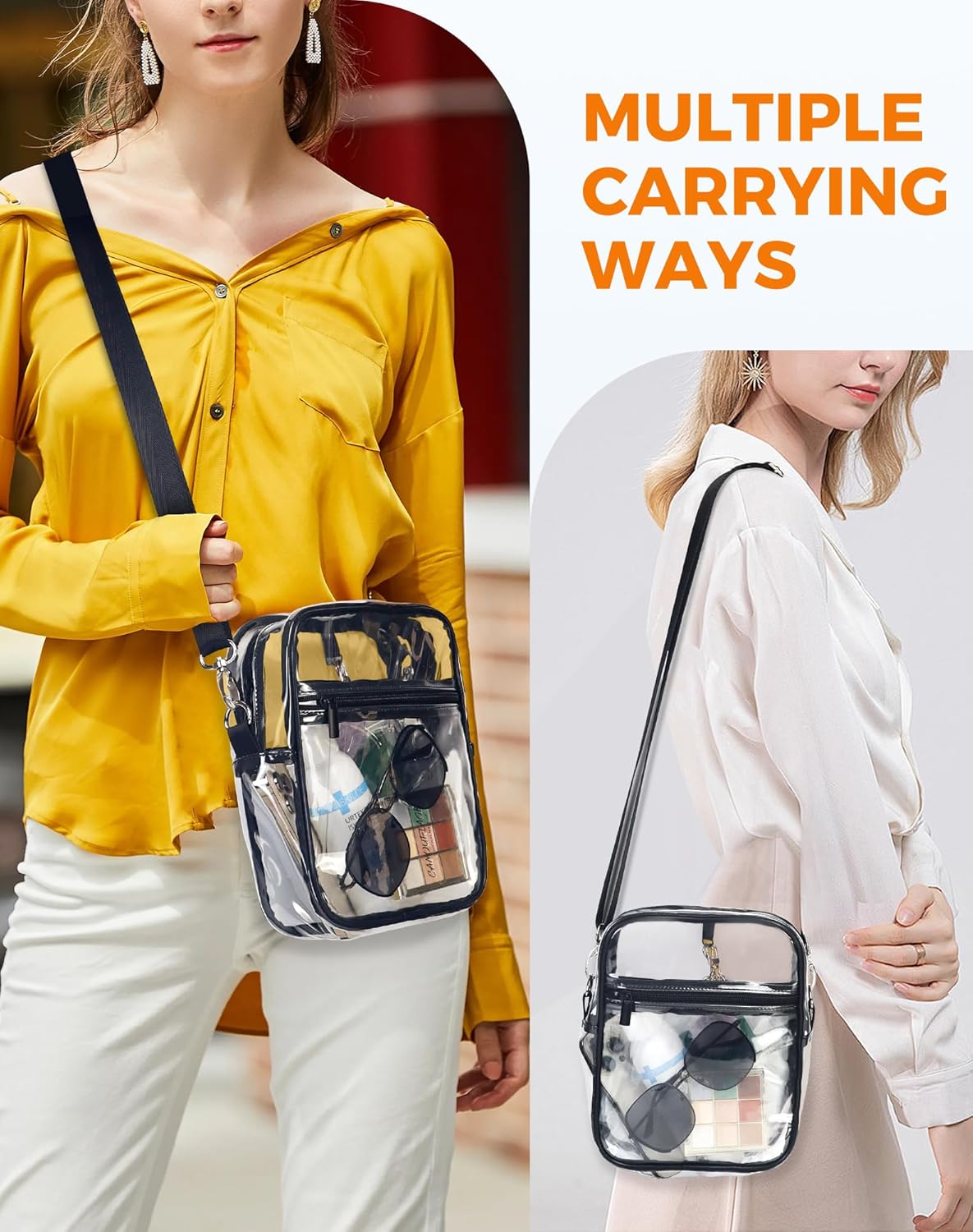 Gloppie Clear Bags for Women Stadium Approved Clear Crossbody Purse for Stadium Events Festival Concerts Bag - Image 2