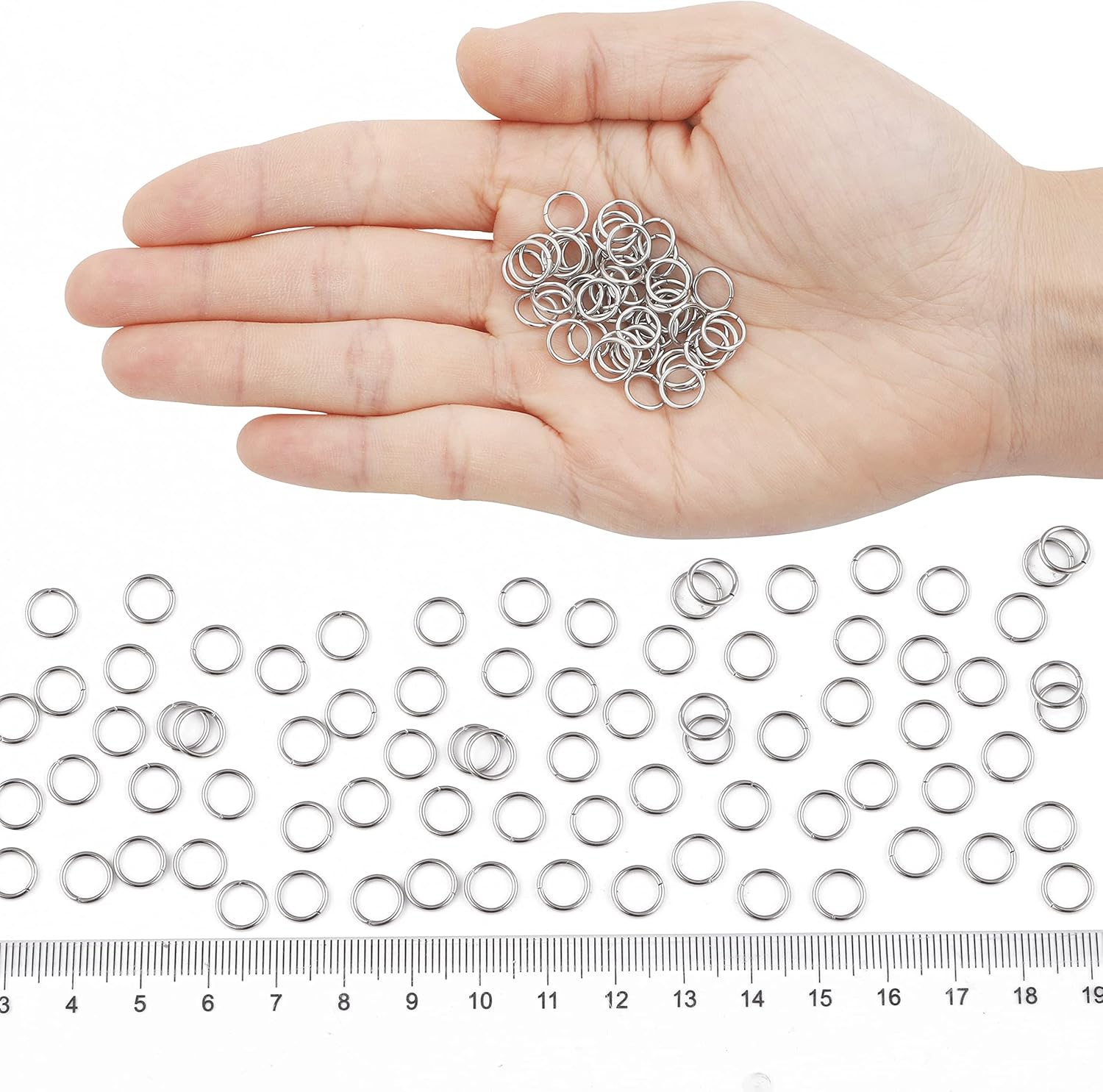 600 Pcs 304 Stainless-Steel Jump Rings for Jewelry Making Supplies Silver Open Jump Rings 21 Gauge 7mm Boxed Jewelry Findings Jump Ring for DIY Bracelet Earrings Necklace Connectors O Ring - Image 4