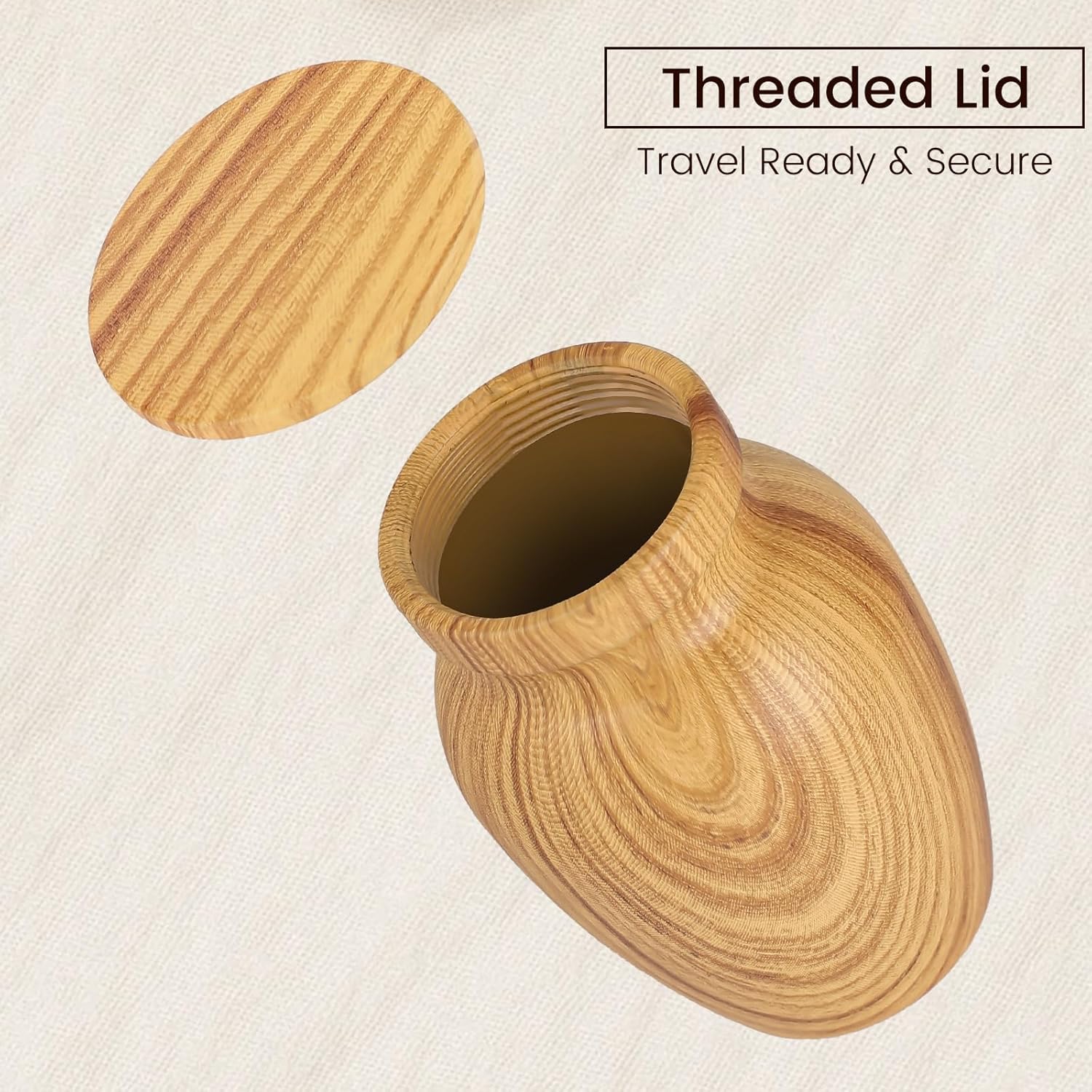 Small Urns for Human Ashes, Goldken Oak Wood Grain Finish Metal Keepsake Mini Urn Set of 4, Handcrafted Sharing Memorial Decorative Urn - Recycled Cast Aluminum