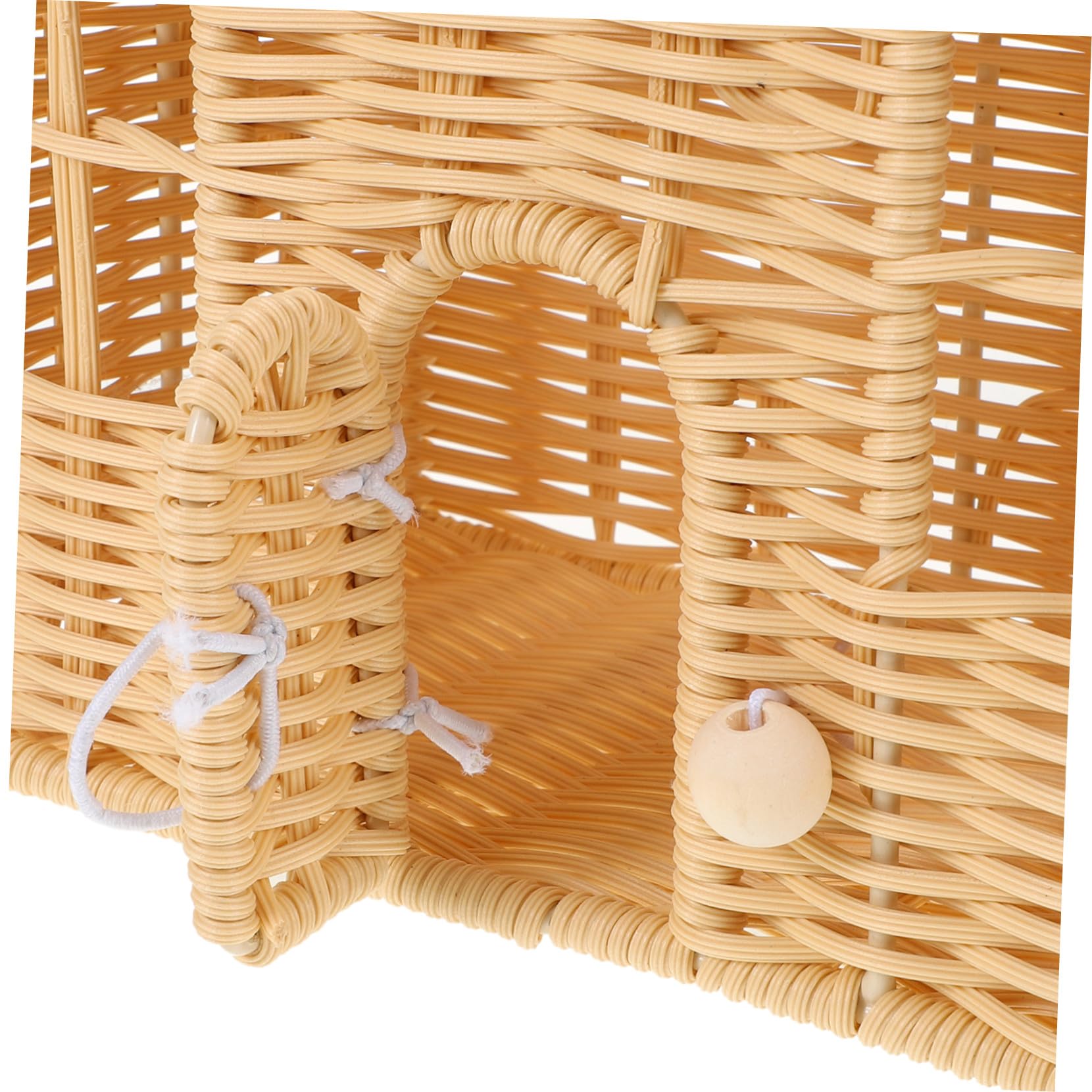 Cesta Navidad Tejida Mano con Asa Pequeña Casa Beige para Dulces y Regalos para Fiestas Bodas y Showers Contenedor Versátil para Golosinas y Detalles
