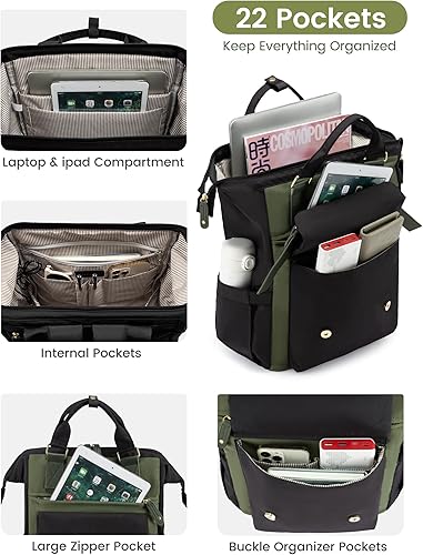 Miniatura 2 de LOVEVOOK Mochila para laptop para mujer, mochila de viaje de trabajo para mujeres, enfermera, profesora, doctora, bolsa para laptop de negocios,