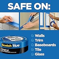 Vista 2 de ScotchBlue Original Multi-Surface Painter's Tape, 0.94 Inches x 60 Yards, 4 Rolls, Blue, Paint Tape Protects Surfaces and Removes Easily
