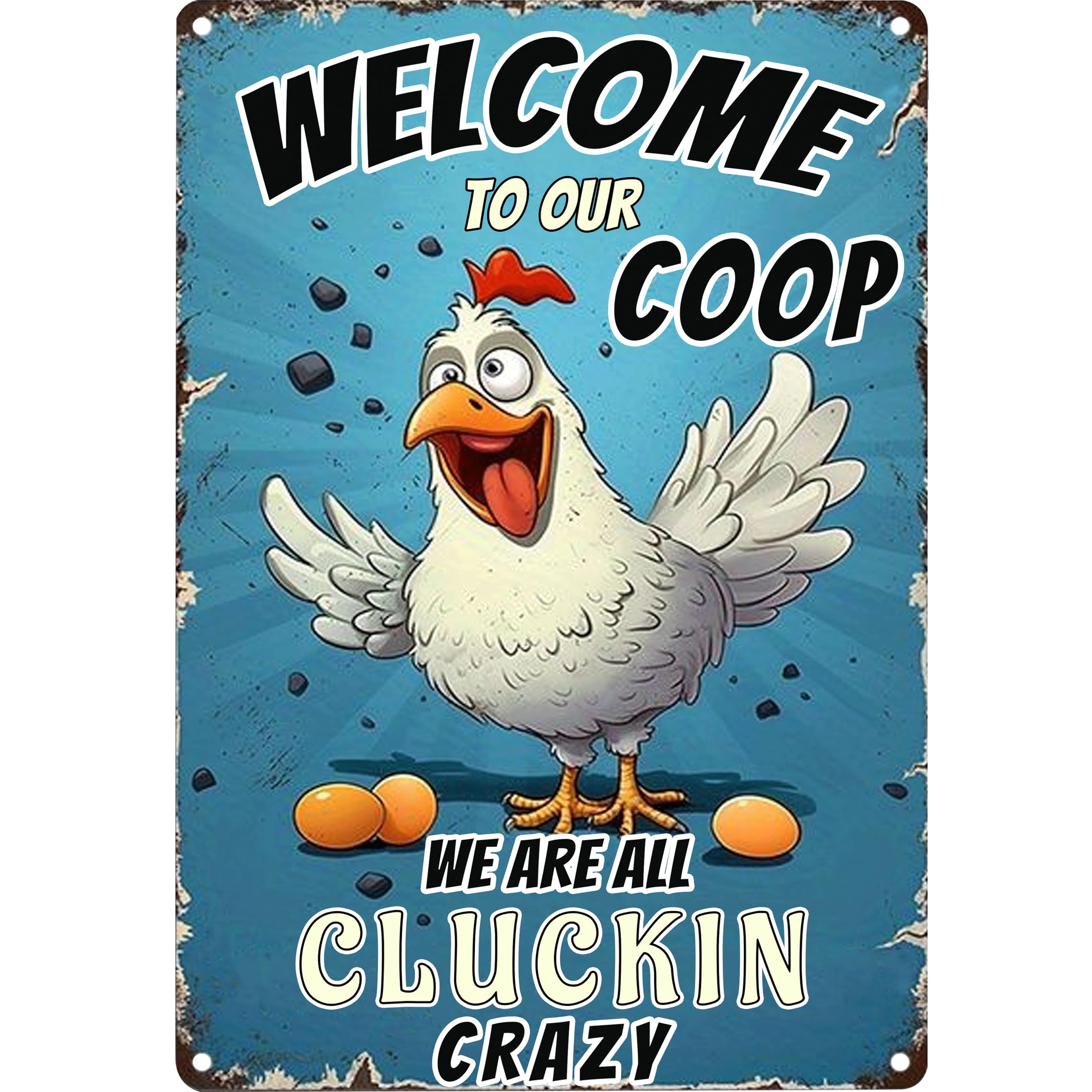 Panneau poulailler Welcome To Our Coop pour décorer votre ferme rustique