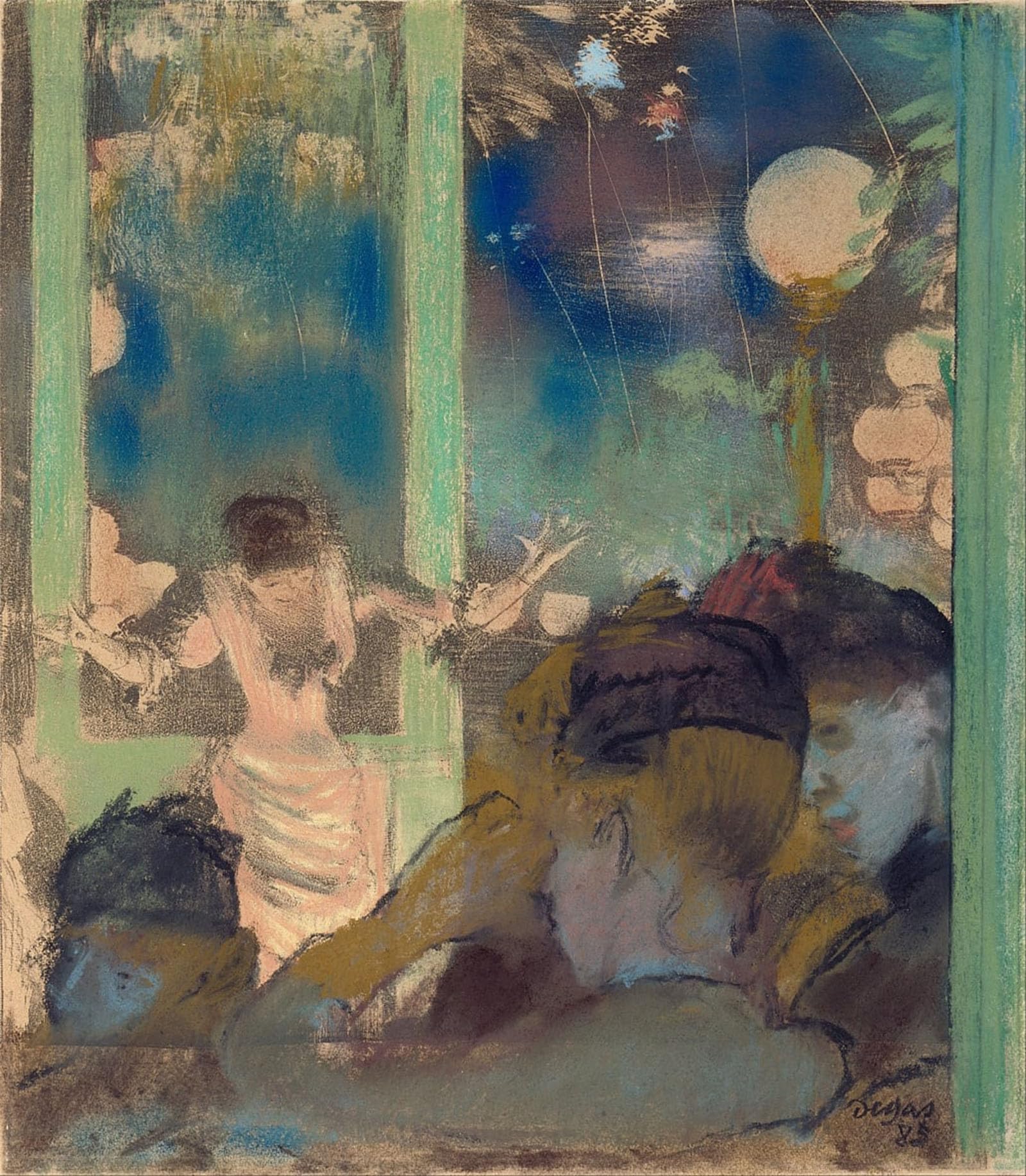 POSTERIIk Famous Modern Artwork Art Mural Mademoiselle Bécat At the Café Des Ambassadeurs by Edgar Degas Oil Paintings Pictures for Home Decor 60x90cm