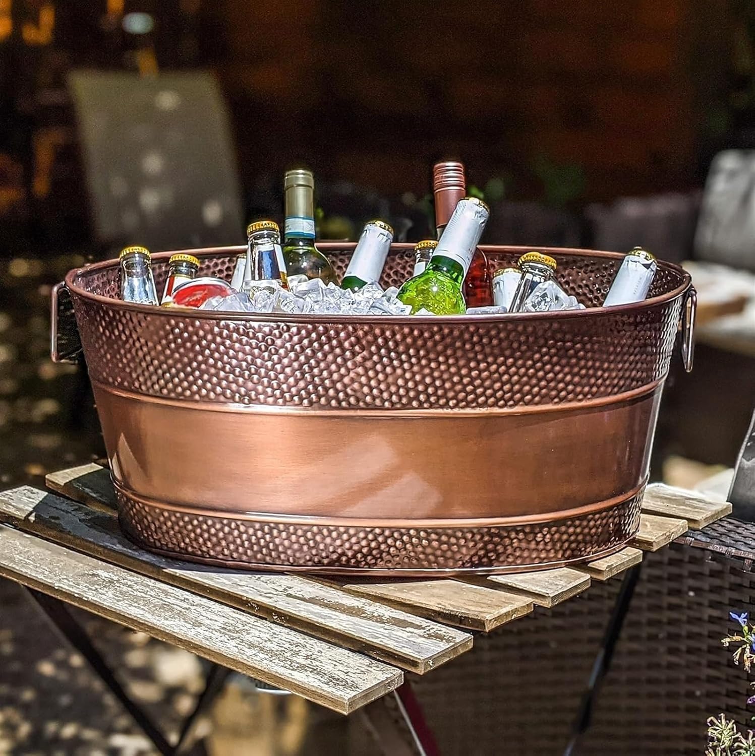 Oval Metal Storage Bucket with Handles, Galvanized | Rust-Resistant, Farmhouse Style, Easy to Clean, Multi-Purpose Use, Spacious Capacity-image-46