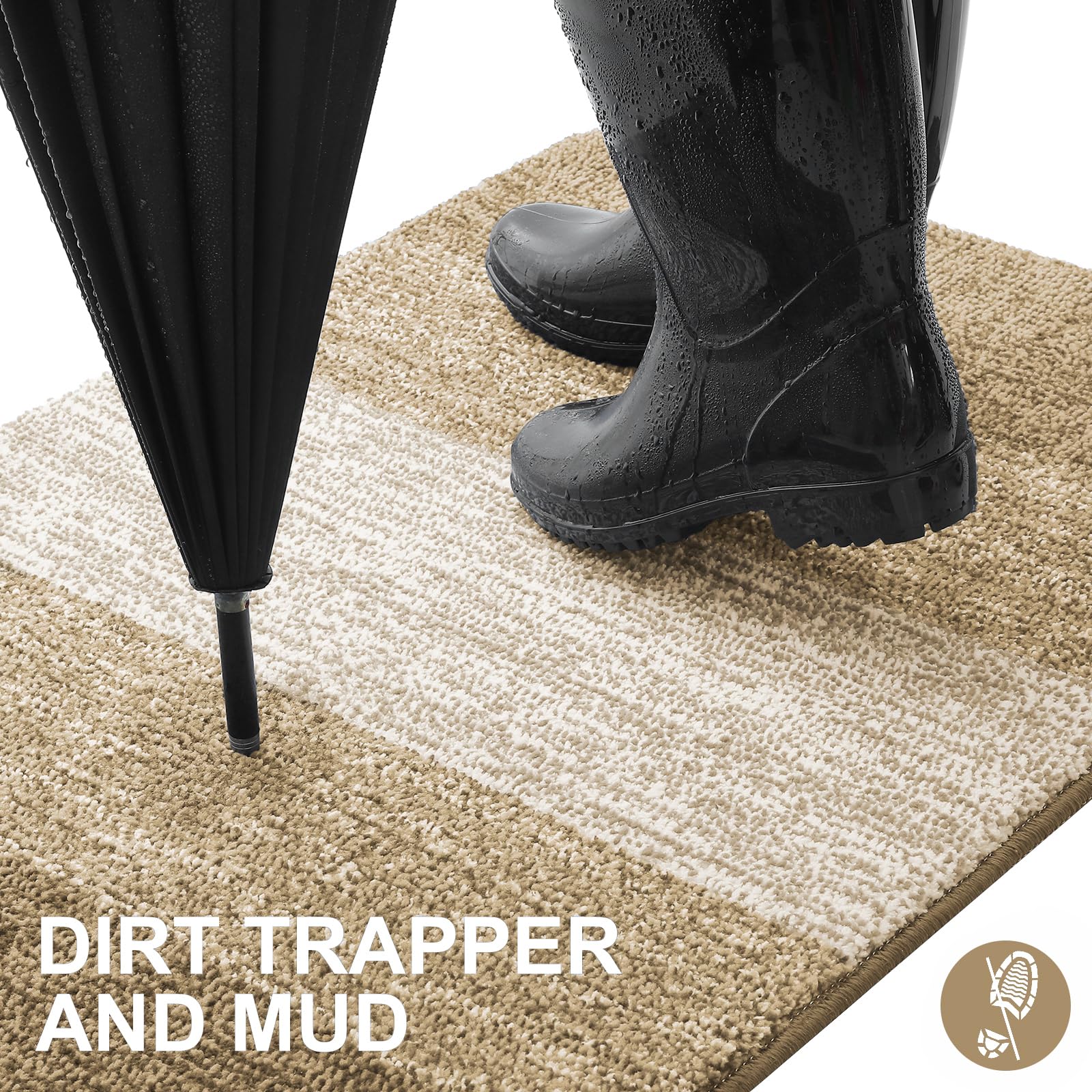 Homaxy Door Mats Indoor, Machine Washable Soft Doormats, Dirt Trapper Super Absorbent Entrance Rug - Image 2