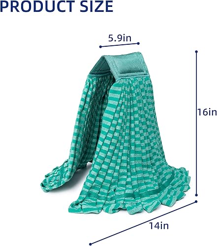 Miniatura 2 de Paquete de 2 cabezales de trapeador de tubo de microfibra grandes, 6 pulgadas, cabezal de trapeador resistente, altamente absorbente, reemplazo de