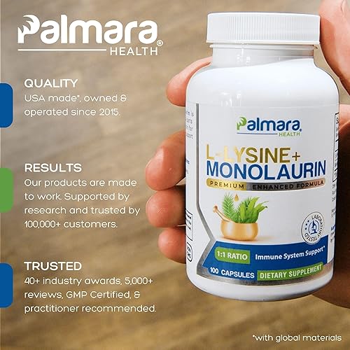 Miniatura 2 de Palmara Health L-lisina + monolaurina 600mg relación 11 (2)