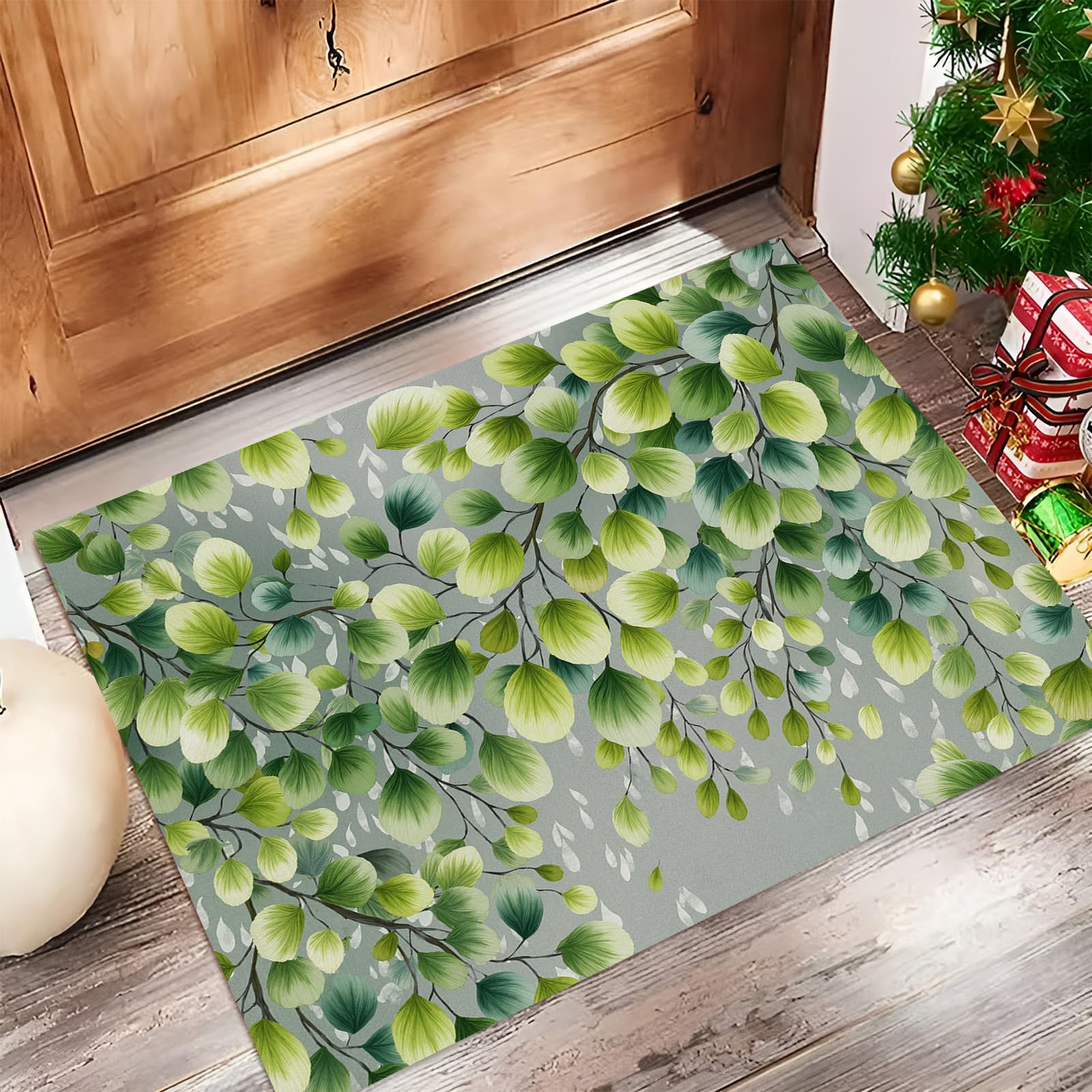 Paillasson d'intérieur antidérapant et lavable 50x80 cm vert