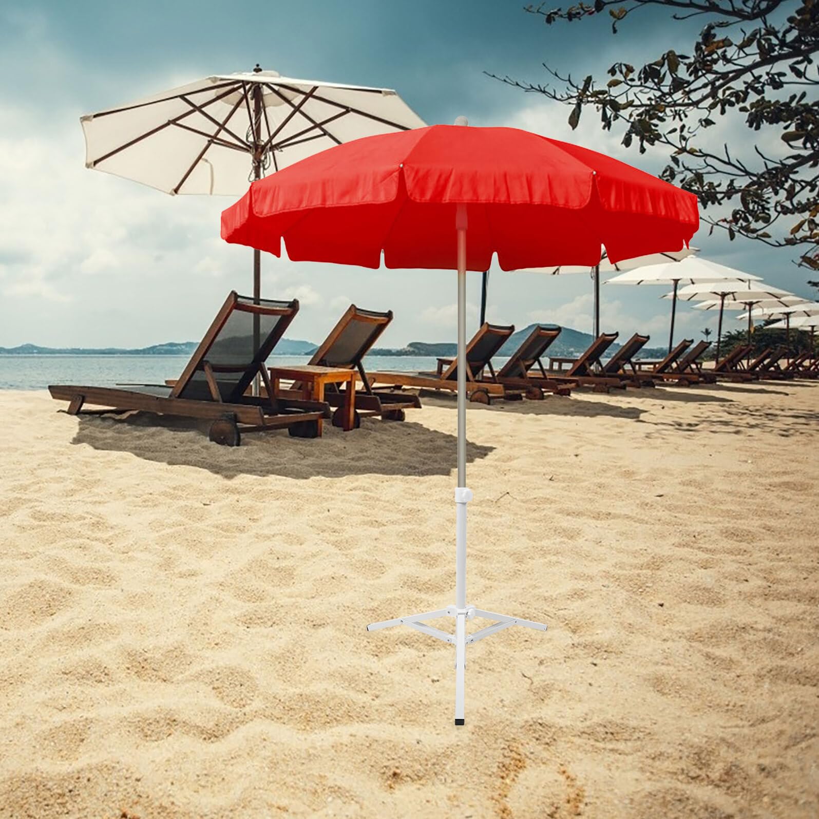 Składany żelazny stojak na parasol plażowy stabilna przenośna podstawa na parasole przeciwsłoneczne, idealny na kemping i do użytku na zewnątrz, uchwyt na parasol ogrodowy i tarasowy