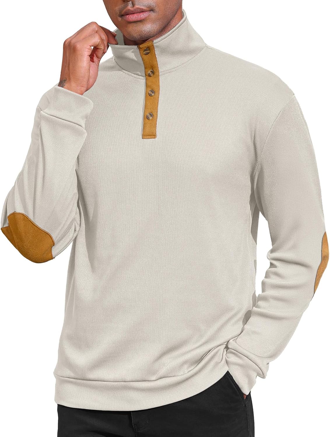 Sweatshirt, gelaagde look, opstaande kraag, lange mouwen, biologisch Sweatshirt, gelaagde look, opstaande kraag, lange mouwen, biologisch