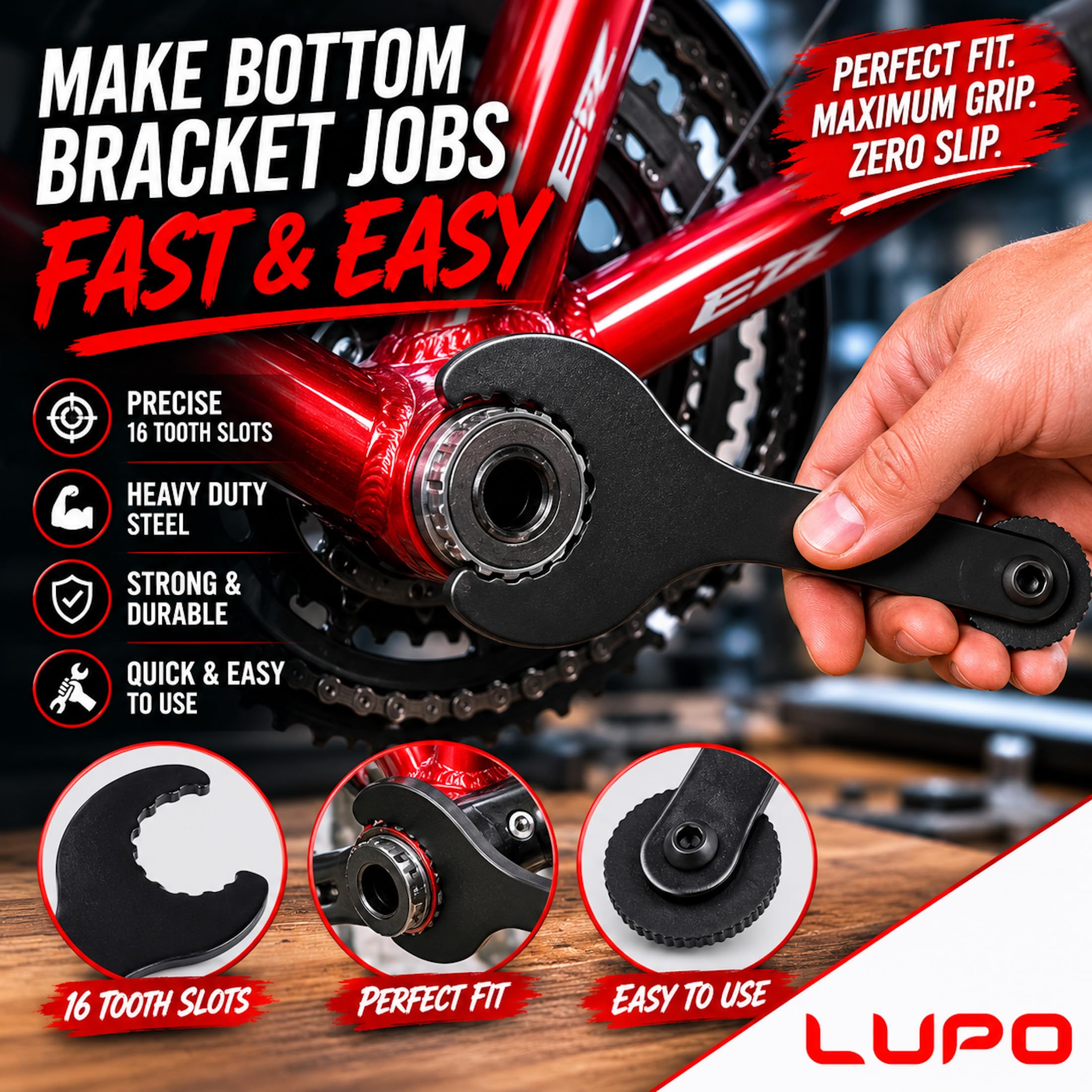 LUPO Shimano Hollowtech 2 Werkzeug für Innenlager & Kurbel