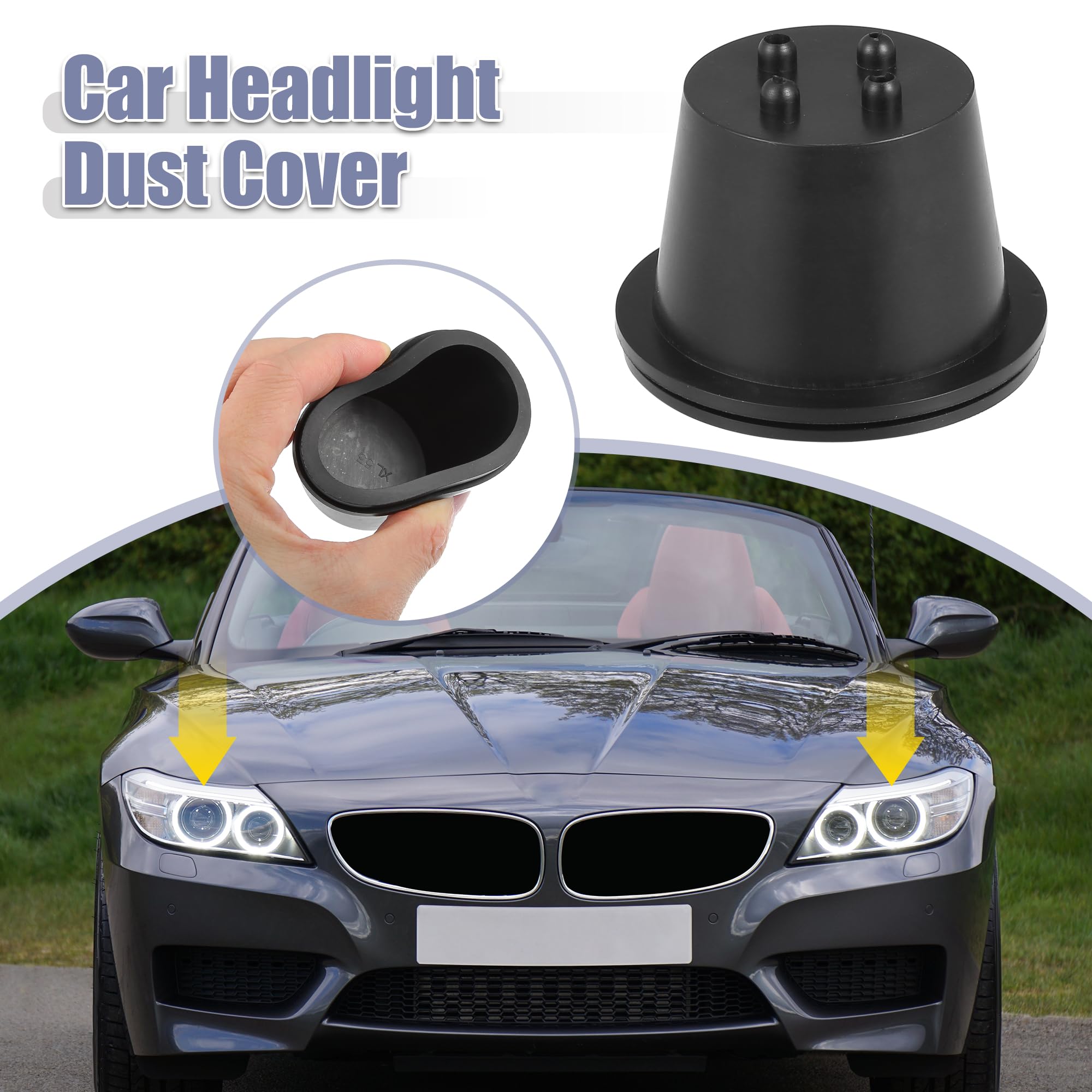 X AUTOHAUX Scheinwerfer Staubschutz Dichtung - 2 Stück 53mm Gummi Kappen