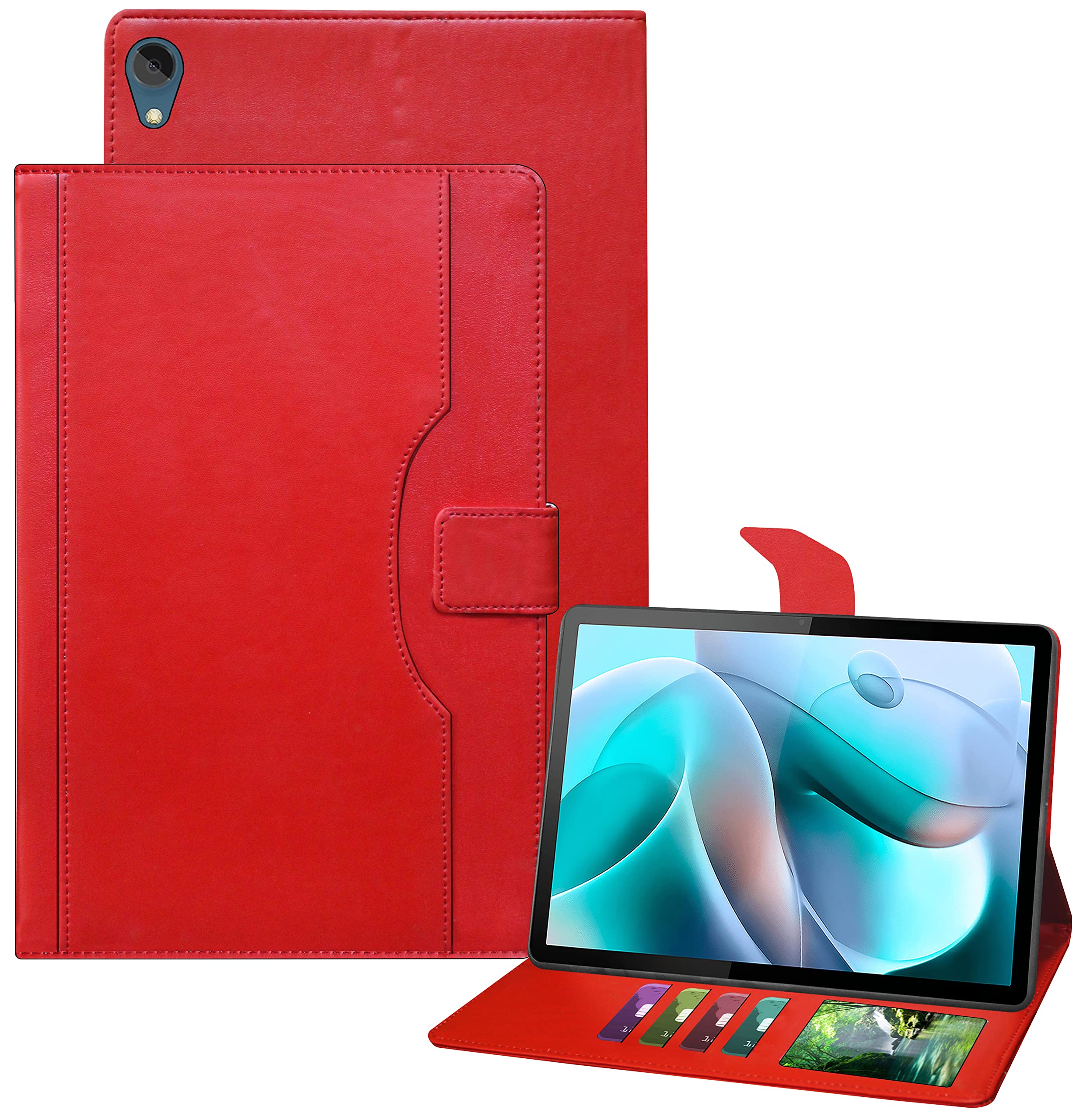 TGK Multi-Angle with Viewing Stand Leather Flip Case Cover for Motorola Moto Tab G70 LTE 11 inch (Red) (B09W9F6J8P) Amazon Price History, Amazon Price Tracker