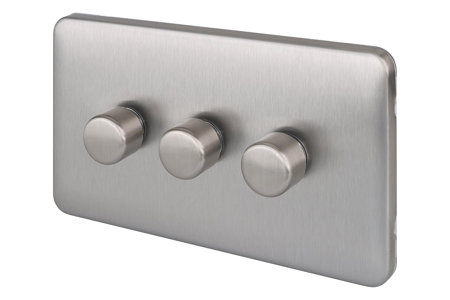 Schneider Electric GGBL6032CSSS Schneider Electric Lisse Screwless Deco Uni Dimmer 3G 2way 250W/VA SS, 250 W, 240 V, Stainless Steel - Image 3