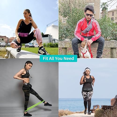 Miniatura 7 de Waterfly - Cangurera delgada de poliéster suave, resistente al agua, para hombre y mujer, para exteriores, correr, escalar, llevar iPhone 5 6 Plus