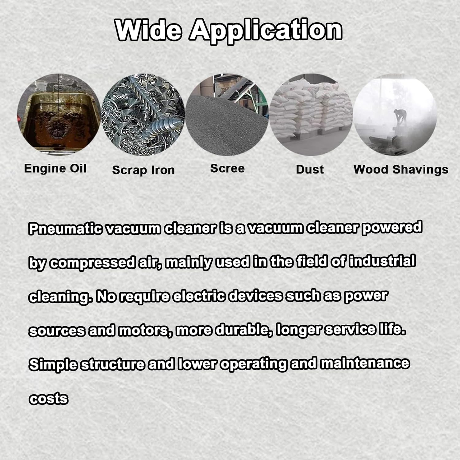 INTBUYING Pneumatic Vacuum Cleaner, Stainless Steel Industrial Iron Chip Oil Absorber with 20L Large Capacity