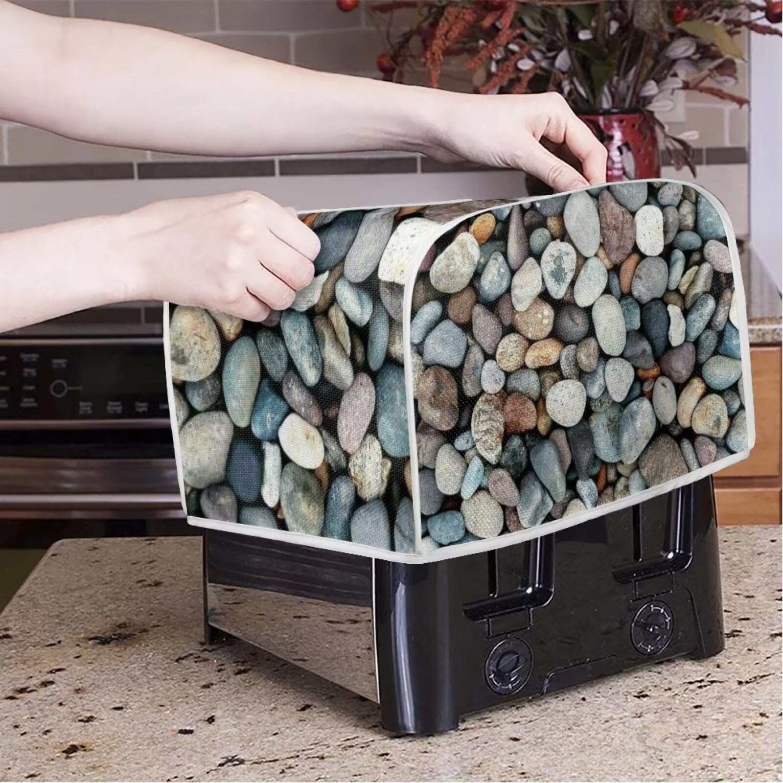 DISNIMO Floral Hummingbird 4 Slice Toaster Cover, Kitchen Small Appliance Dust Cover with Blender Dust Cover, Stand Mixer or Coffee Maker Appliance Cover, Dust and Fingerprint Protection,Set of 2