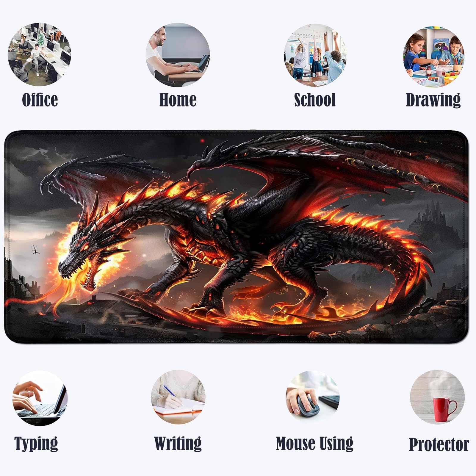 Amazon.com: Majestic Dragon Roaring Large Gaming Mouse Pad 31.5 x