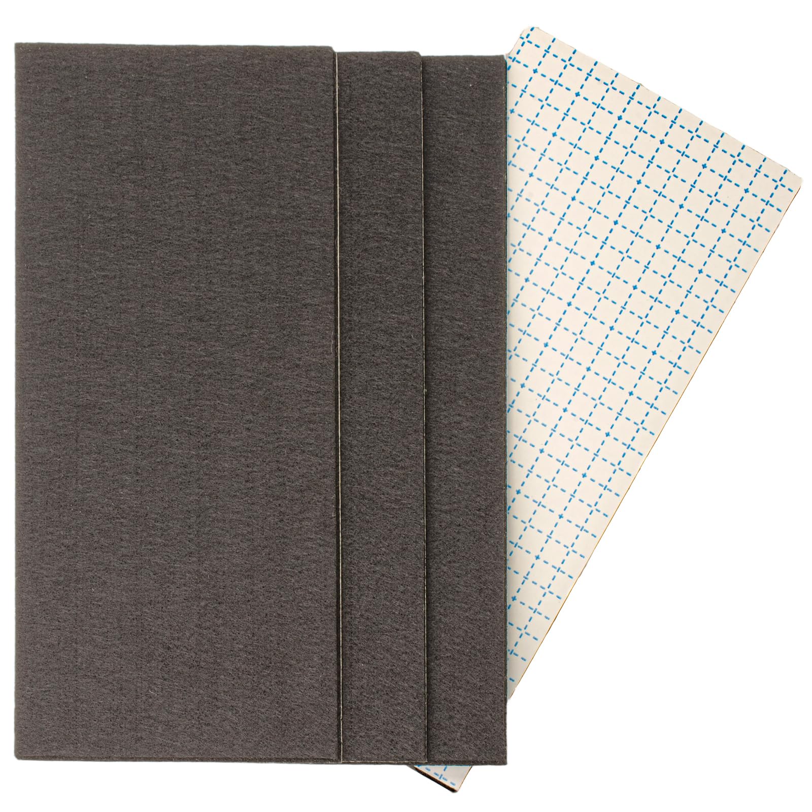 Pack of 4 Large Cut to Size Felt Sheets - Self Adhesive 13 x 30 cm, 4 mm Thick, Black - Individually Adjustable Chair Glides to Protect Hardwood Floors from Scratches and Noise