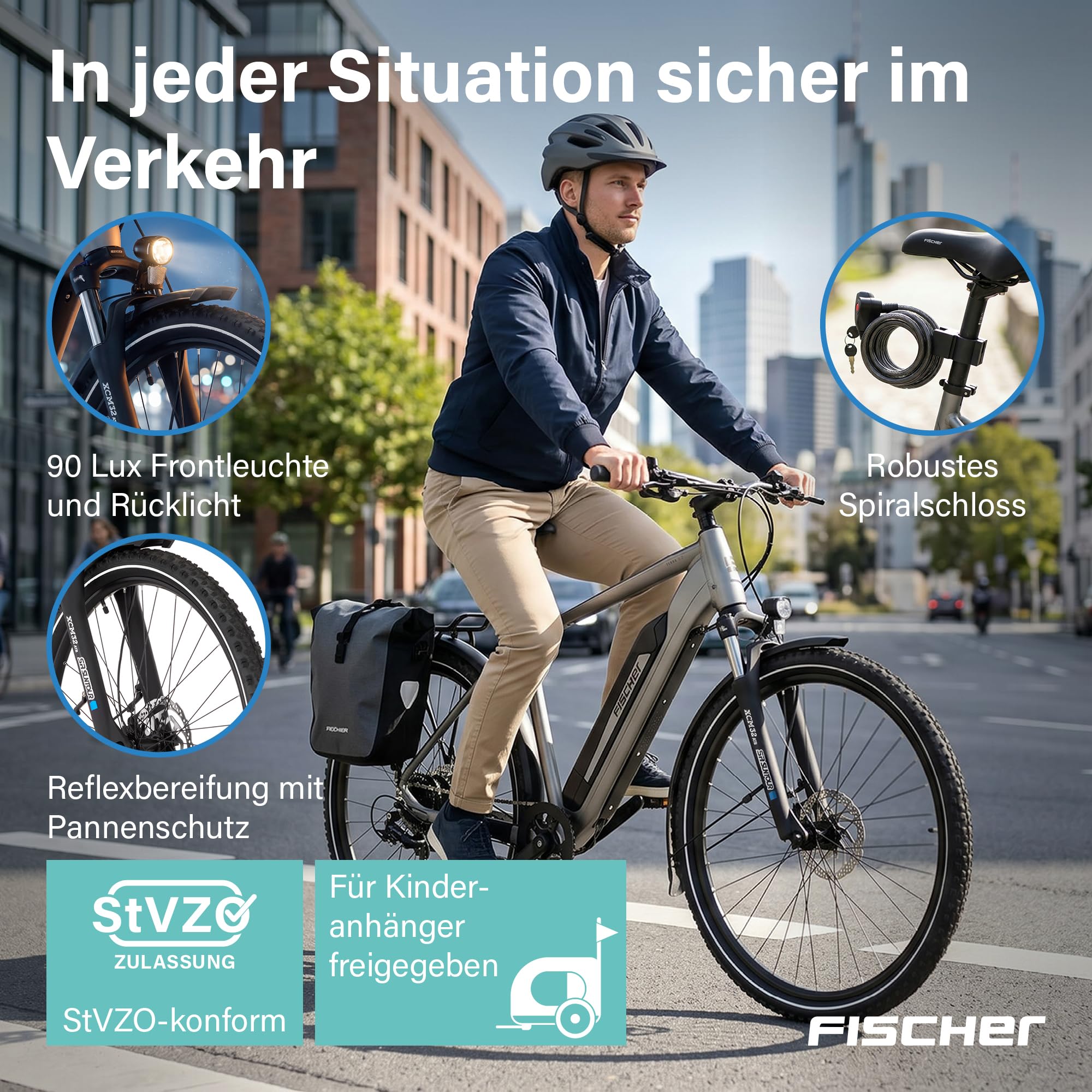 Fischer E-ATB Terra 2.2 Active, Elektrofahrrad für Damen und Herren, RH 55, 688Wh, Heckmotor 50Nm, 48V