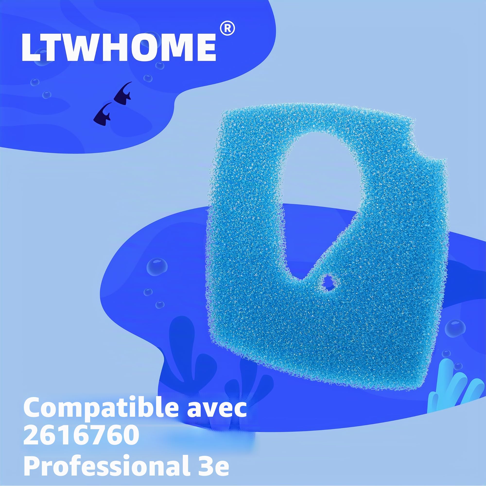 LTWHOME Remplacement Grossier et Excellent Filtration Tapis Ensemble Convient pour Eheim 2616760 Professionnel 3e 2076/2078/450/700/600T(Paquet de 15, 3 Ensemble)