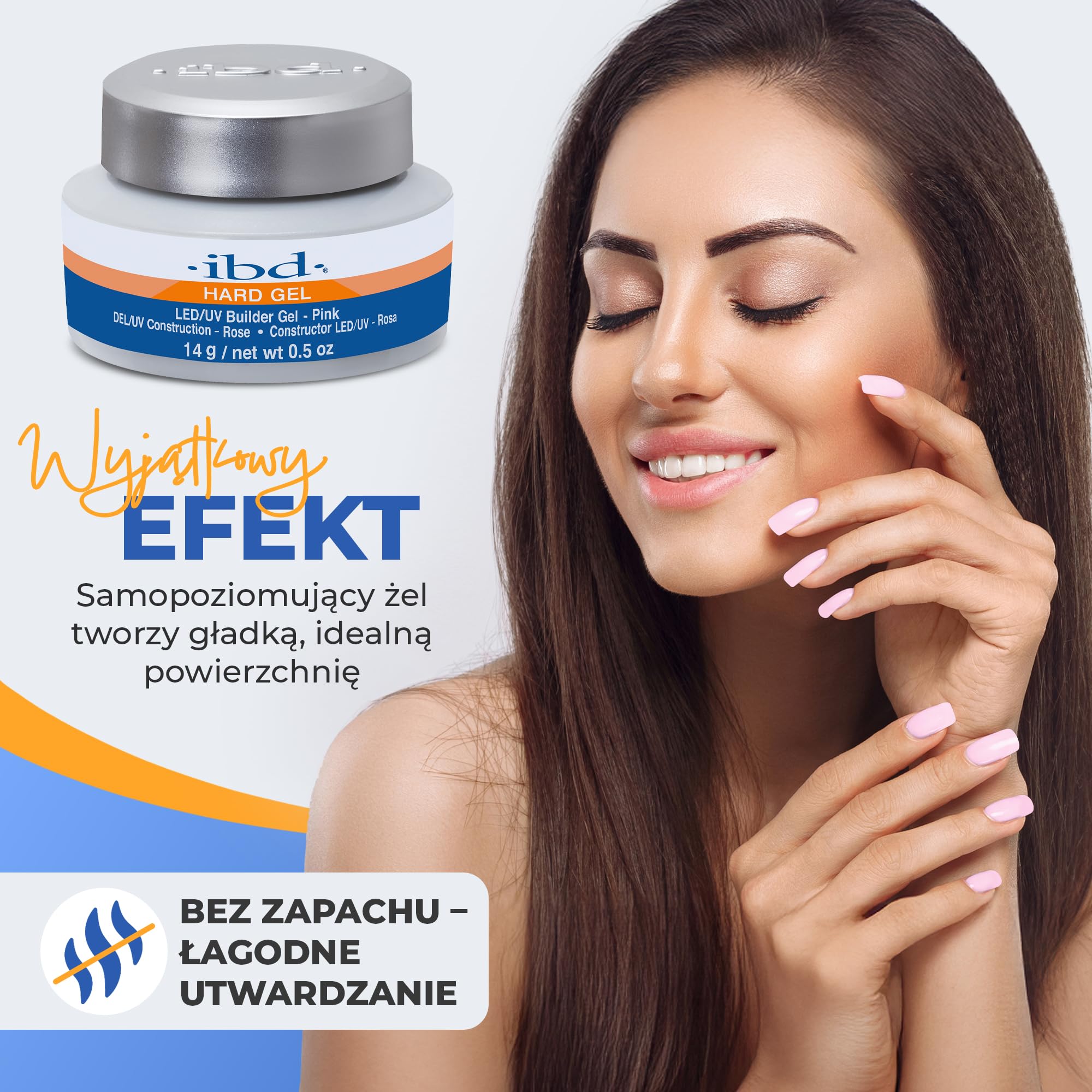 IBD Hard Gel - LED/UV Builder Gel Pink, 1 opakowanie (1 x 14 g) - MADE IN USA - Stylizacja paznokci w domu - bez wizyt i hałaśliwych salonów stylizacji paznokci