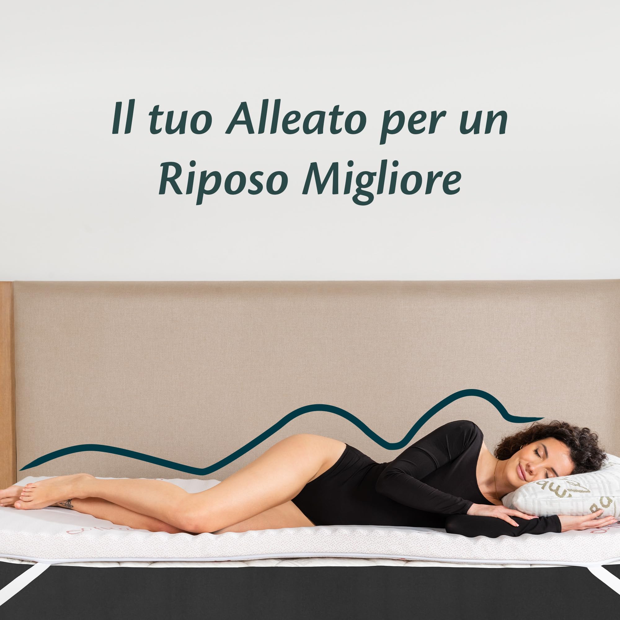 Topper Una Piazza e Mezza 120x200 in Foam per Materasso Correttore Alto 6 cm con Rivestimento Sfoderabile e Lavabile Futon Top per Letto e Divano Letto per Massimo Comfort e Sonno Migliore