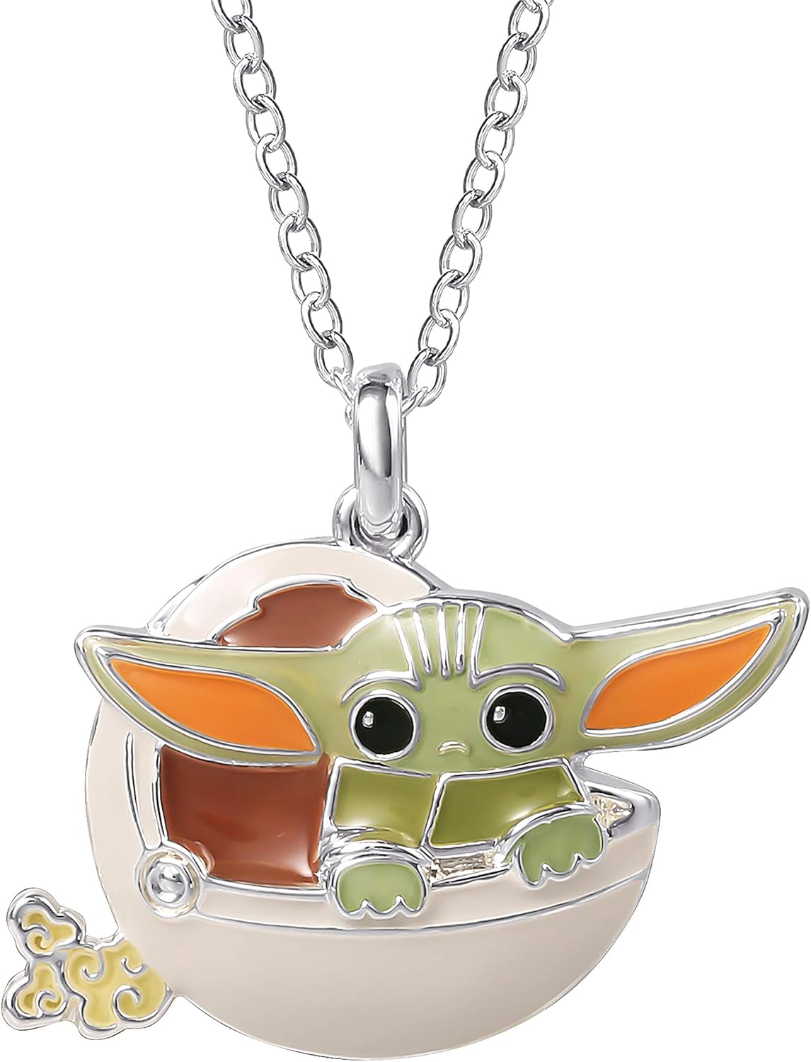 Disney Star Wars The Mandalorian The Child Silver or Flash Plated Necklace, Official License