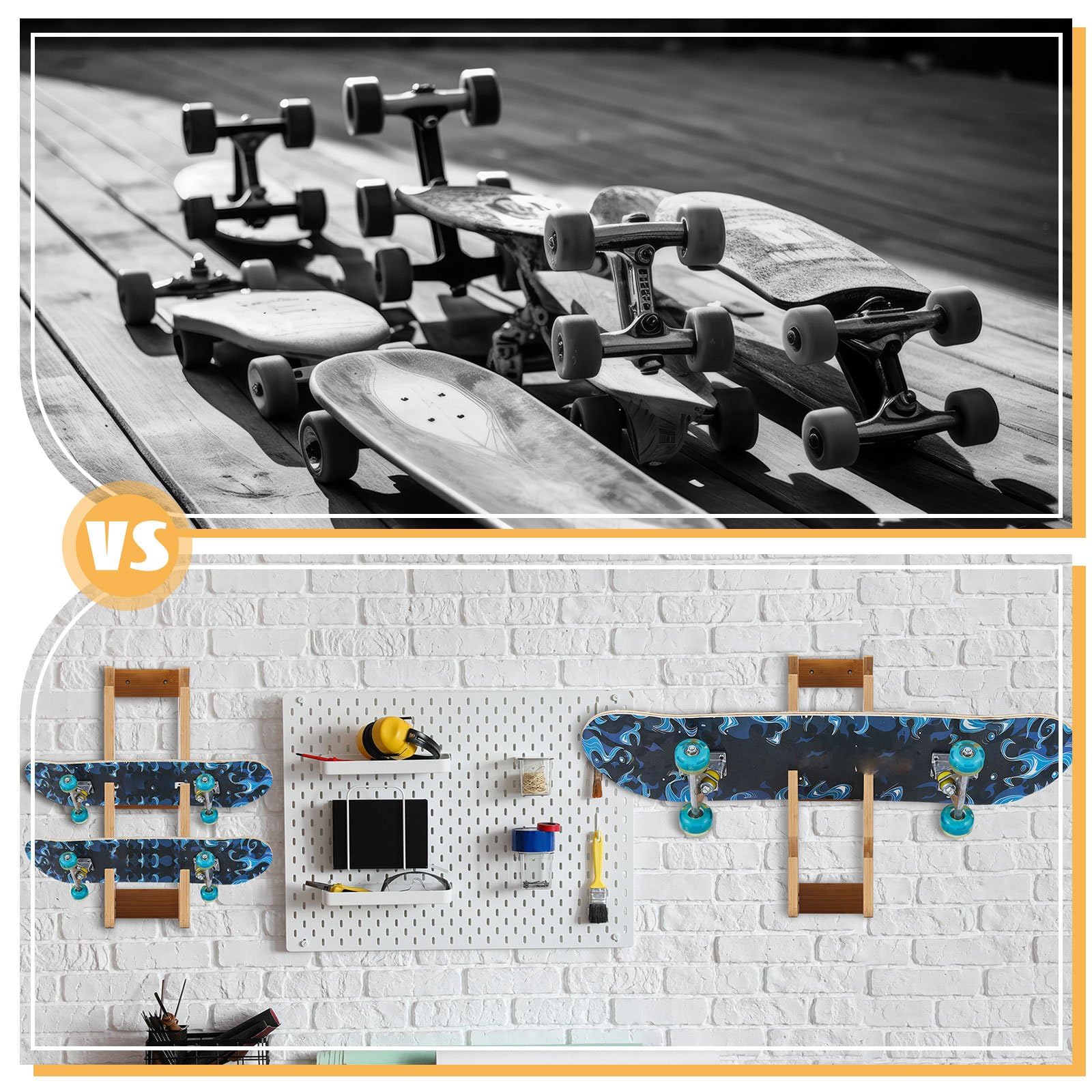 Snow Racer Wall Mount Snowboard Wall Mount BiJun Skateboard/Snowboard/Ski Wall Mount Rack ...