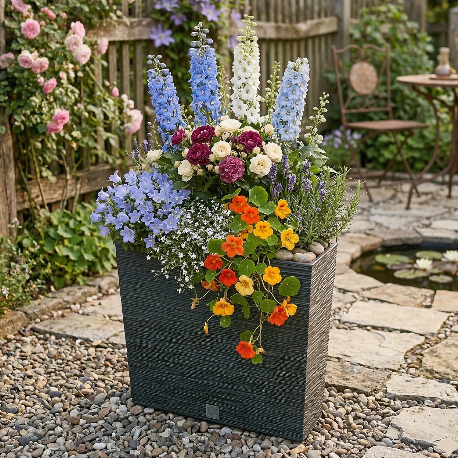 Bloempot Furu Slim - 30 H58 Wit- Nederland Bloempot Furu Slim - 30 H58 Wit- Nederland