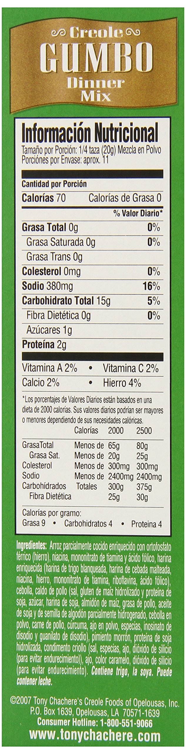 Tony Chacheres Creole Dinner Mix Gumbo 96 Ounce Pack of 12 product thumbnail 4