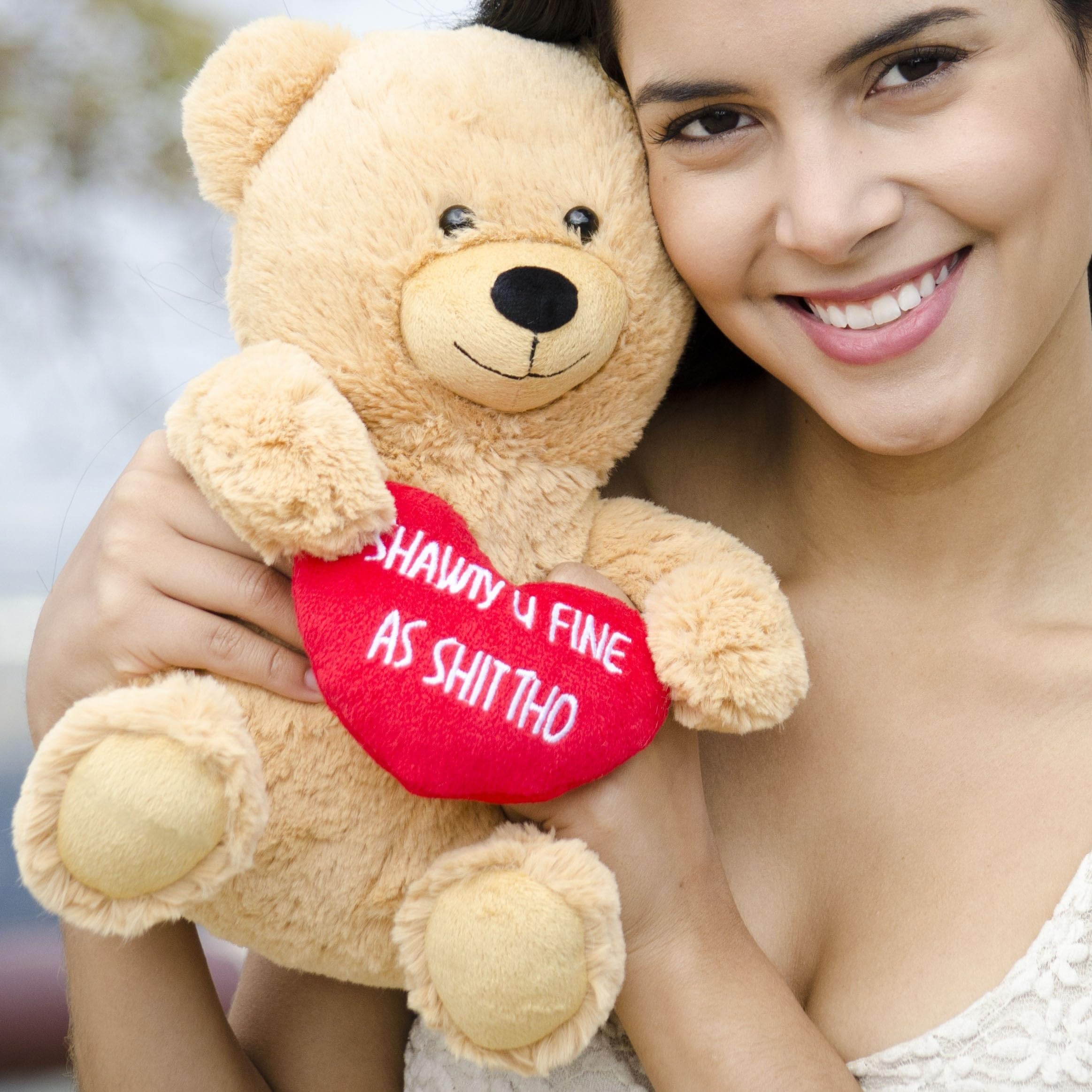 Hollabears Shawty U Fine 10" Original Valentine's Day Gift for Girlfriend Wife Best Friend Teddy Bear Plush