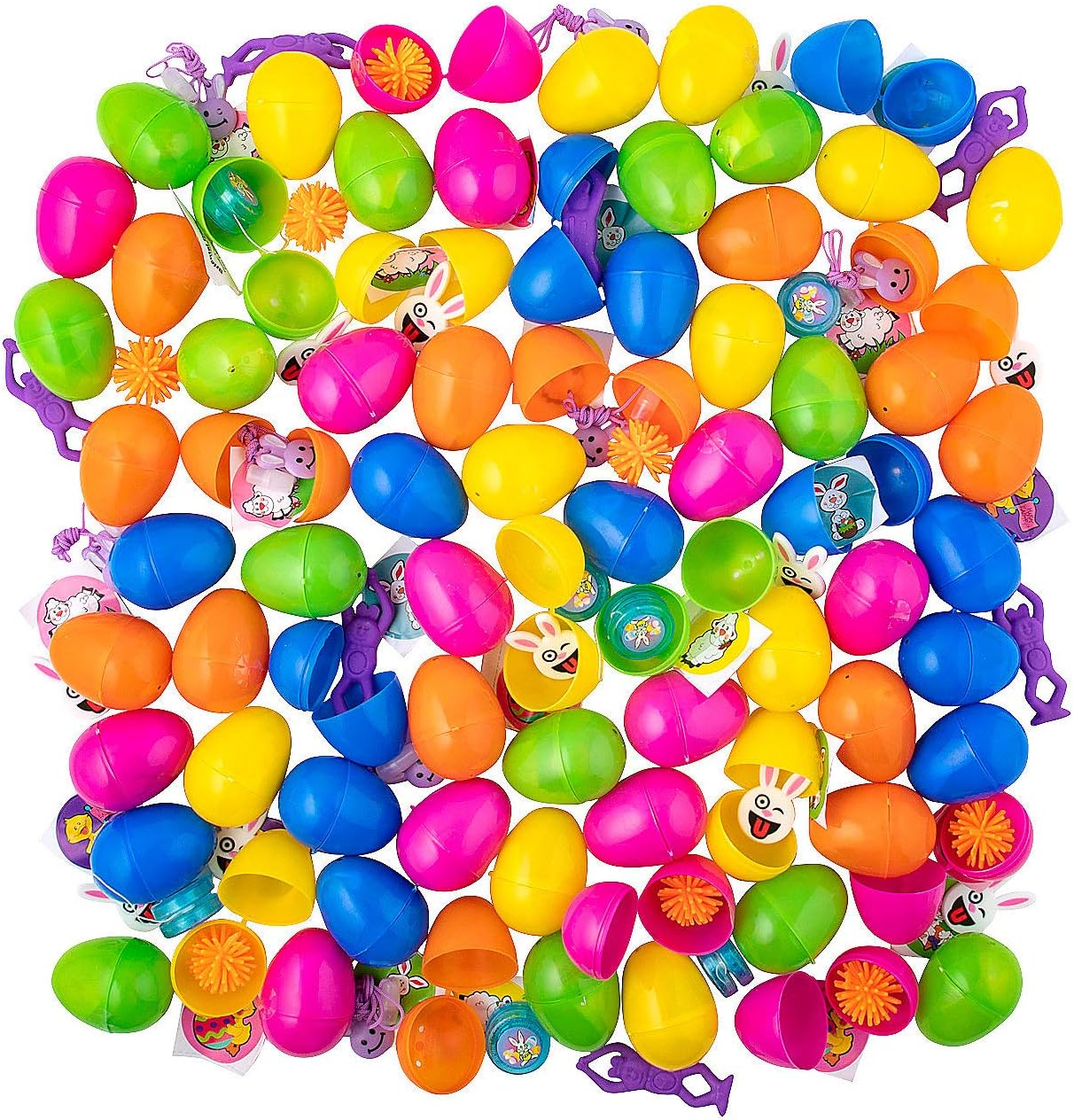 Fun Express Plastic Easter Eggs Bulk 1000 Prefilled with Toys - Treasure Box Toys for Classroom Prizes, Party Favors for Kids 4-8, Goodie Bag Stuffers & Birthday Party Supplies | Pinata Fillers