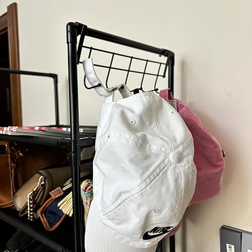 Miniatura 6 de Zapatero de 10 niveles, zapatero alto y estrecho para 20-25 pares de zapatos, estante de almacenamiento de zapatos de metal apilable extraíble,