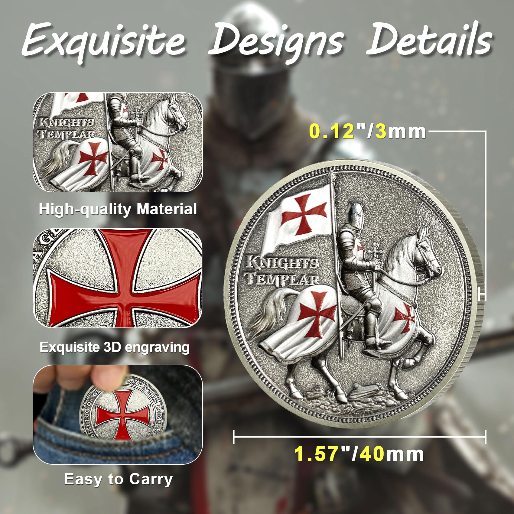 ACGZQY Knights Templar Coin - Image 3