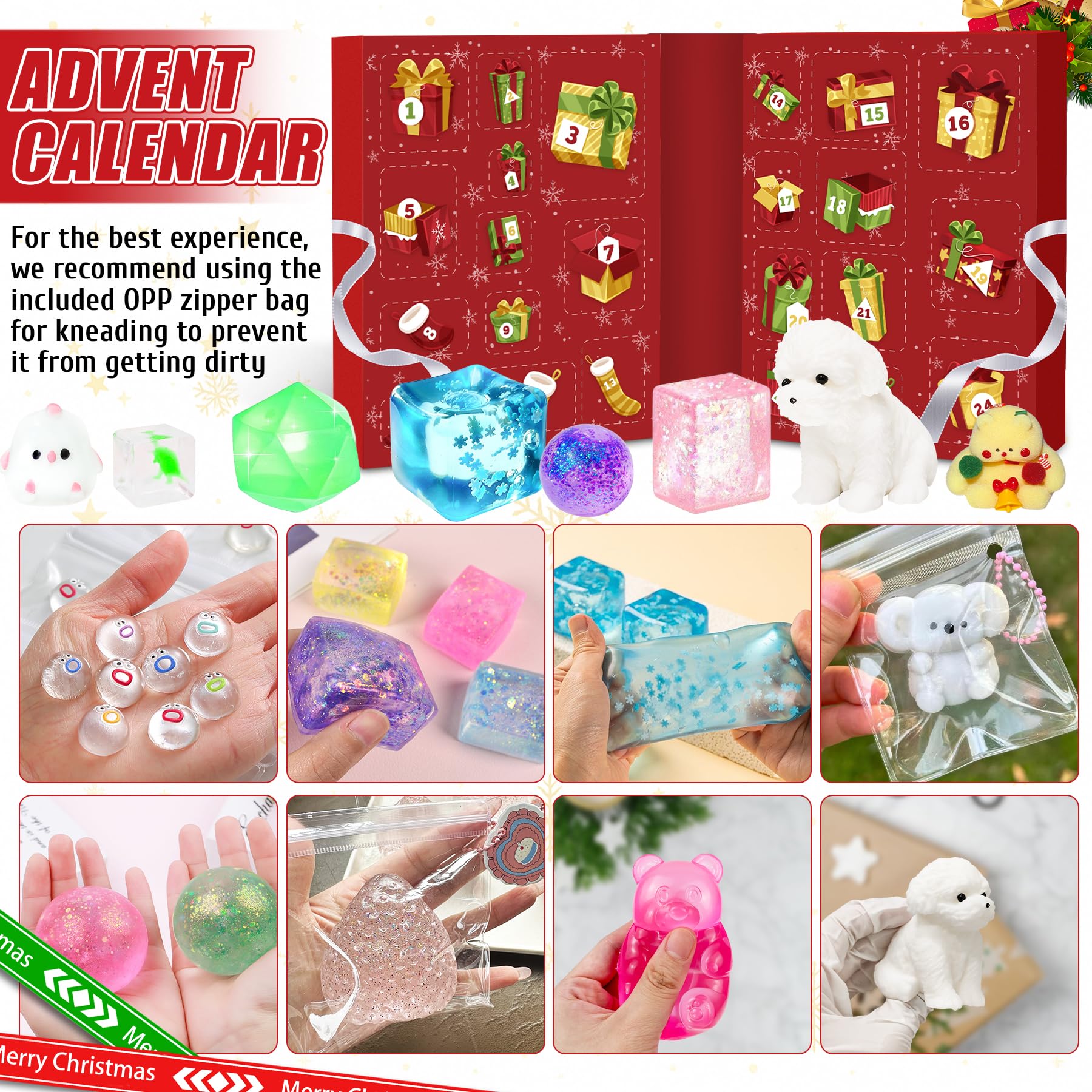 Adventskalender 2025, Fidget Toy Weihnachts Countdown Kalender, Fidget Advent Calendar mit 24 Pcs Überraschungen Party Von Sensorik Toys für Kinder, Taba Weihnachtsfeier Geschenke