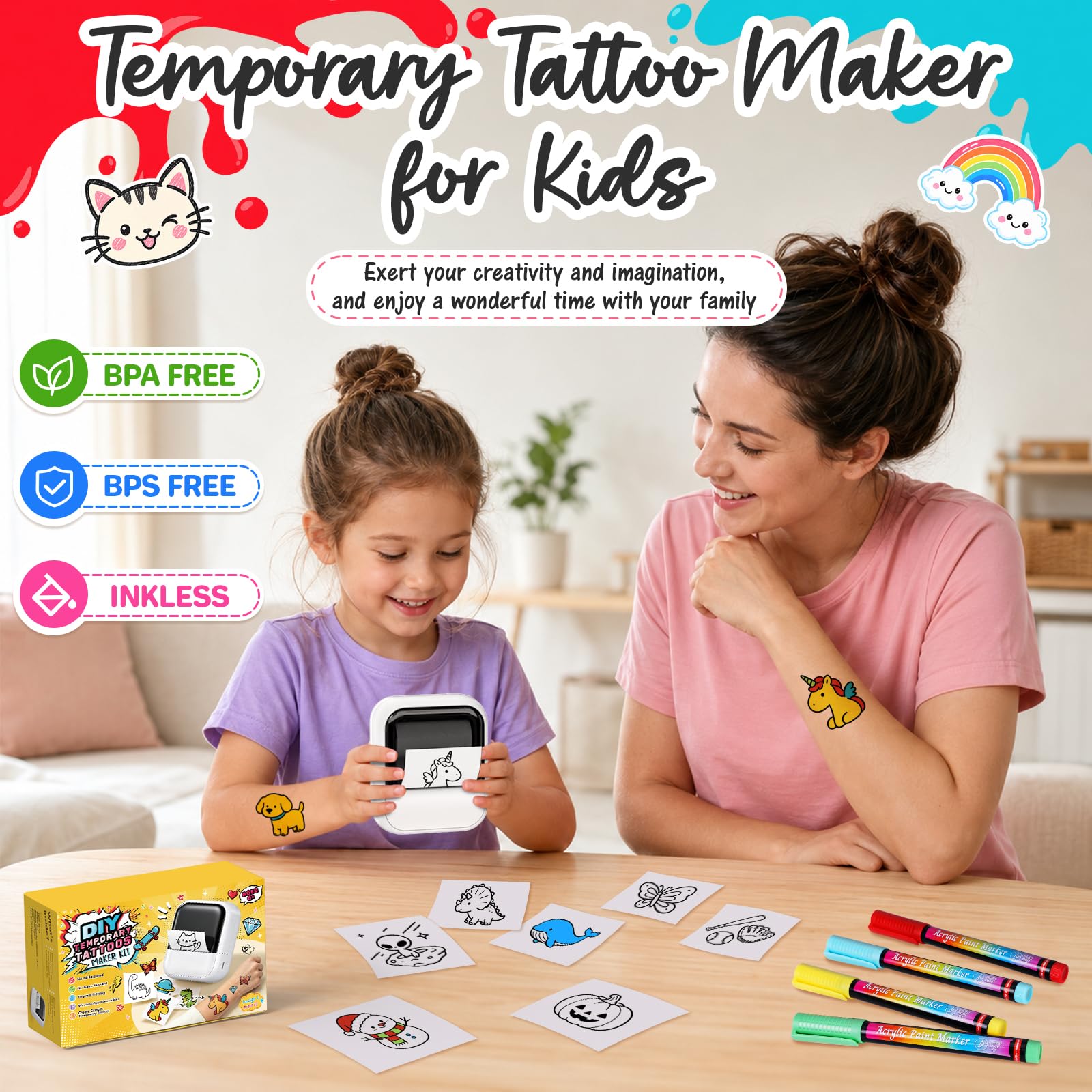 Stampante Tatuaggi Temporanei per Bambini, Tatuaggi Personalizzati